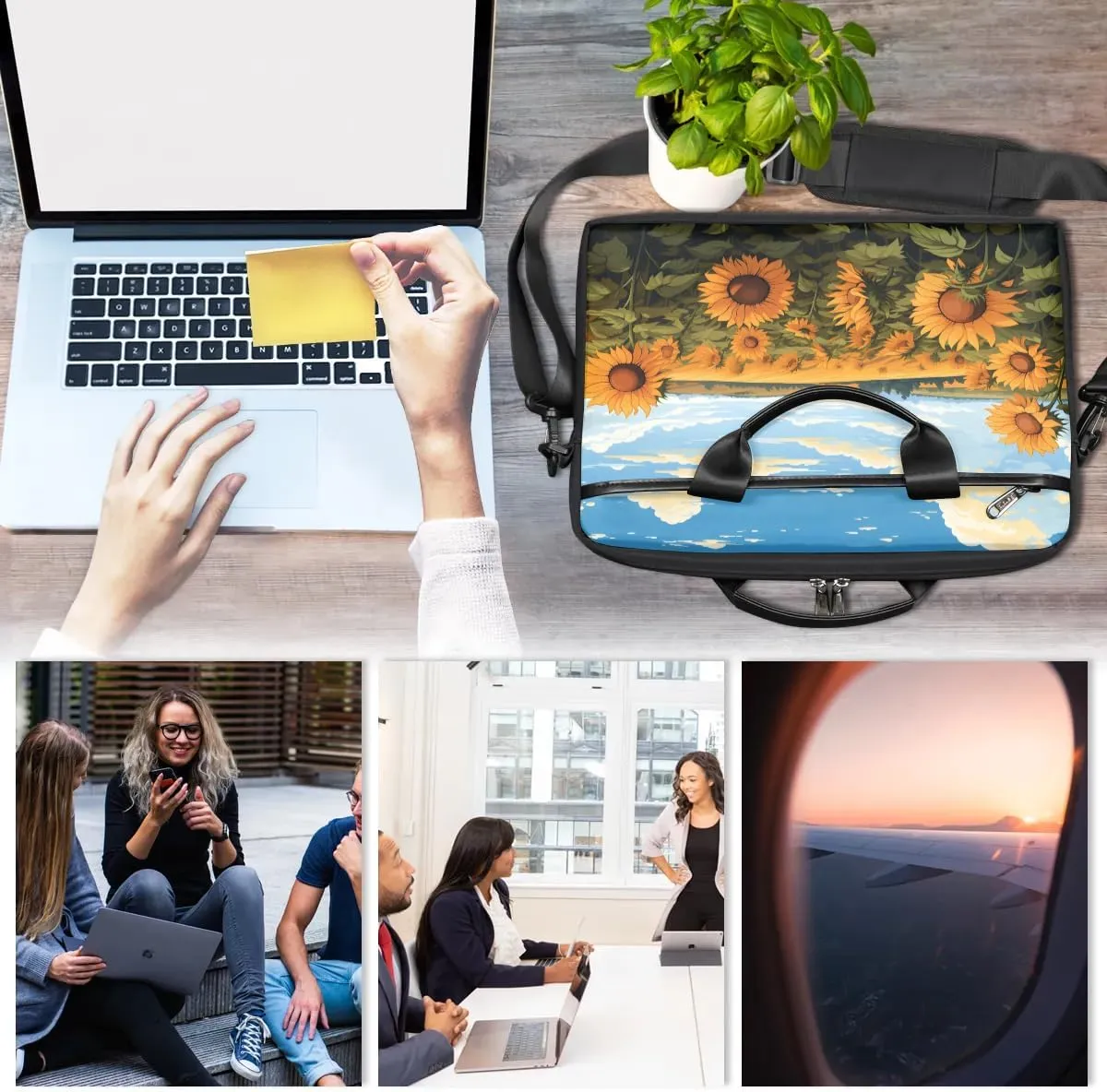 Laptop Shoulder Bag for 13-15 Inch Waterproof Laptop Sleeve Case Bag Slim Computer Carry Case Computer Cases for Laptops