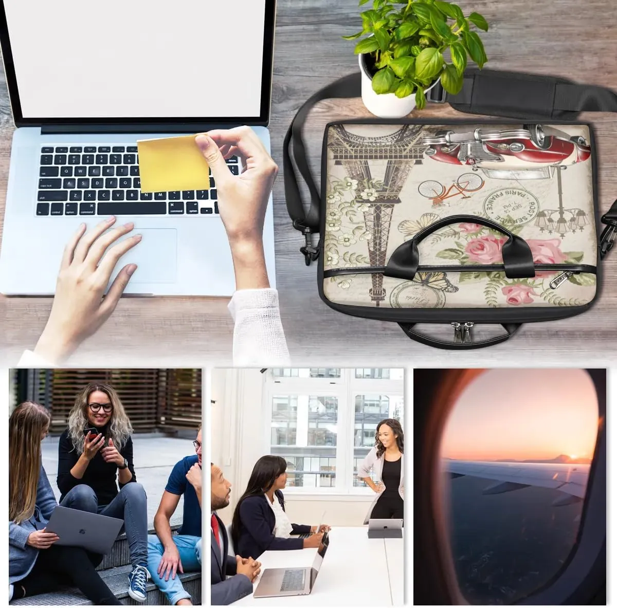 Laptop Shoulder Bag for 13-15 Inch Waterproof Laptop Sleeve Case Bag Slim Computer Carry Case Computer Cases for Laptops