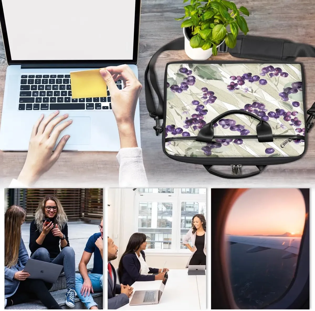Laptop Shoulder Bag for 13-15 Inch Waterproof Laptop Sleeve Case Bag Slim Computer Carry Case Computer Cases for Laptops