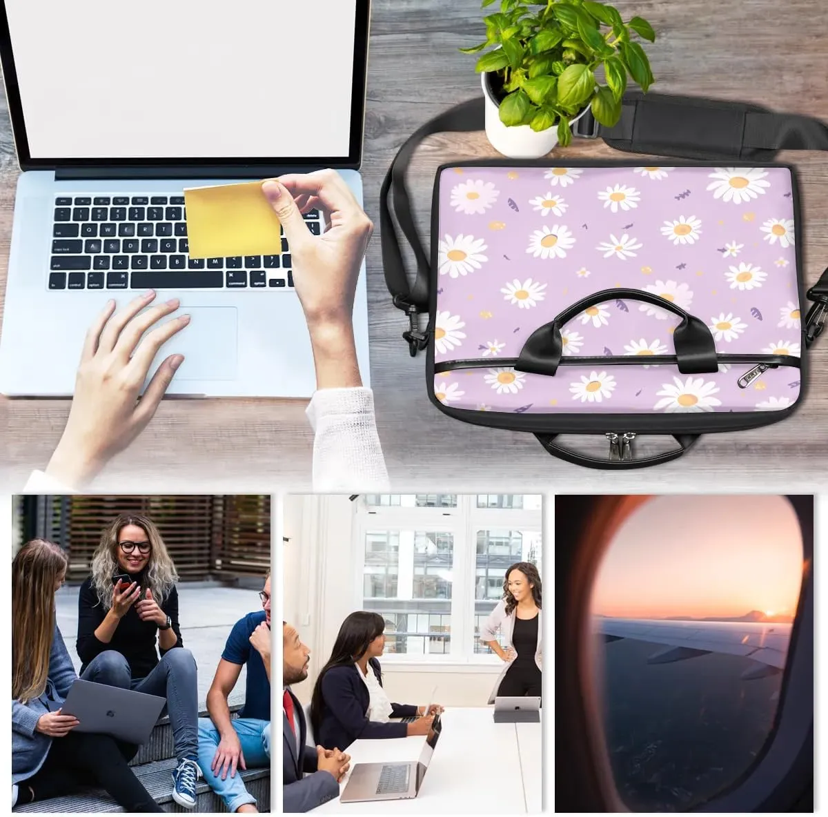 Laptop Shoulder Bag for 13-15 Inch Waterproof Laptop Sleeve Case Bag Slim Computer Carry Case Computer Cases for Laptops