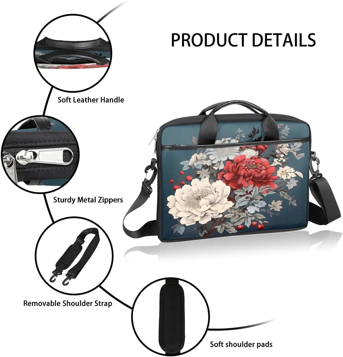 Laptop Shoulder Bag for 13-15 Inch Waterproof Laptop Sleeve Case Bag Slim Computer Carry Case Computer Cases for Laptops