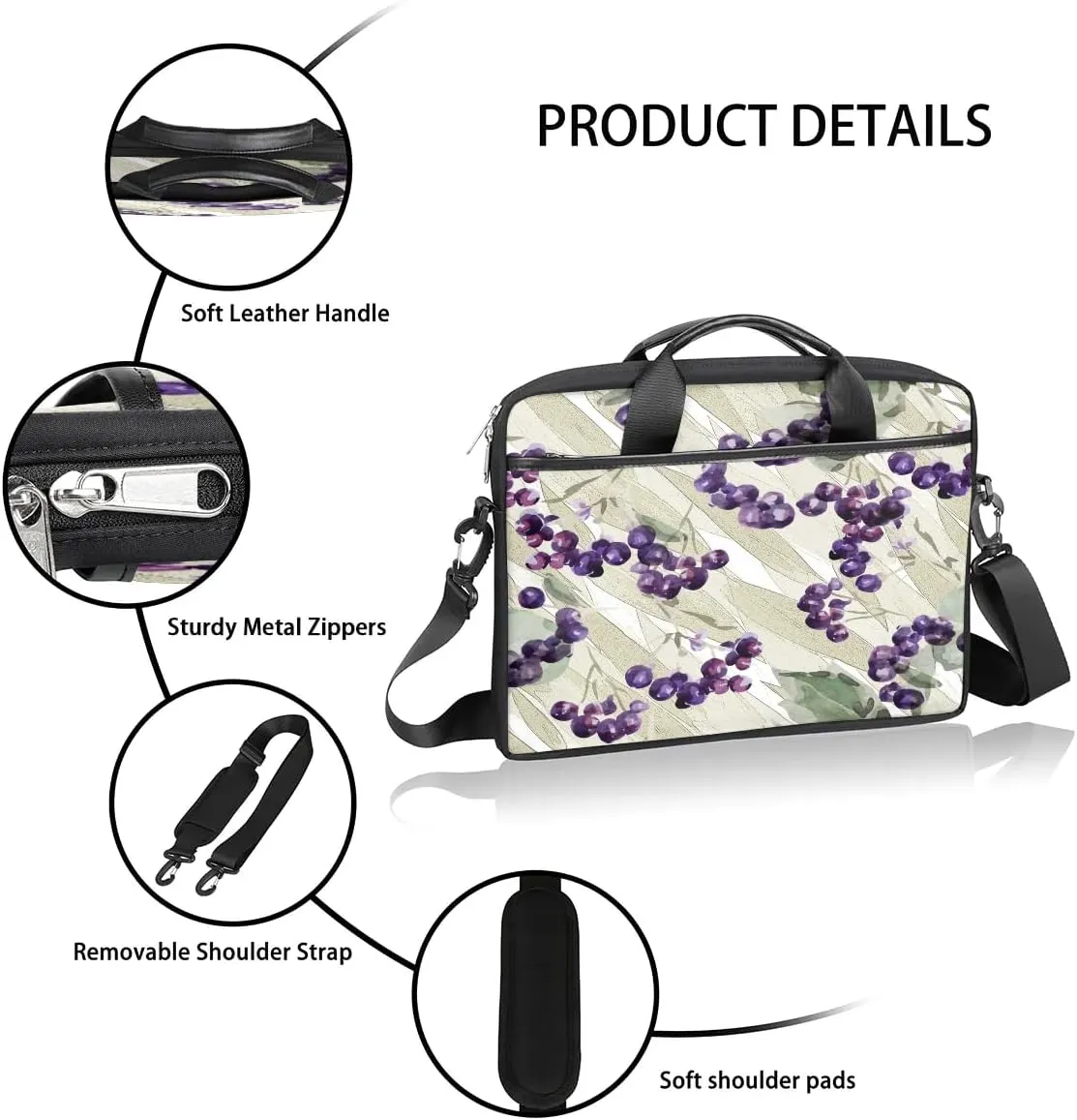 Laptop Shoulder Bag for 13-15 Inch Waterproof Laptop Sleeve Case Bag Slim Computer Carry Case Computer Cases for Laptops