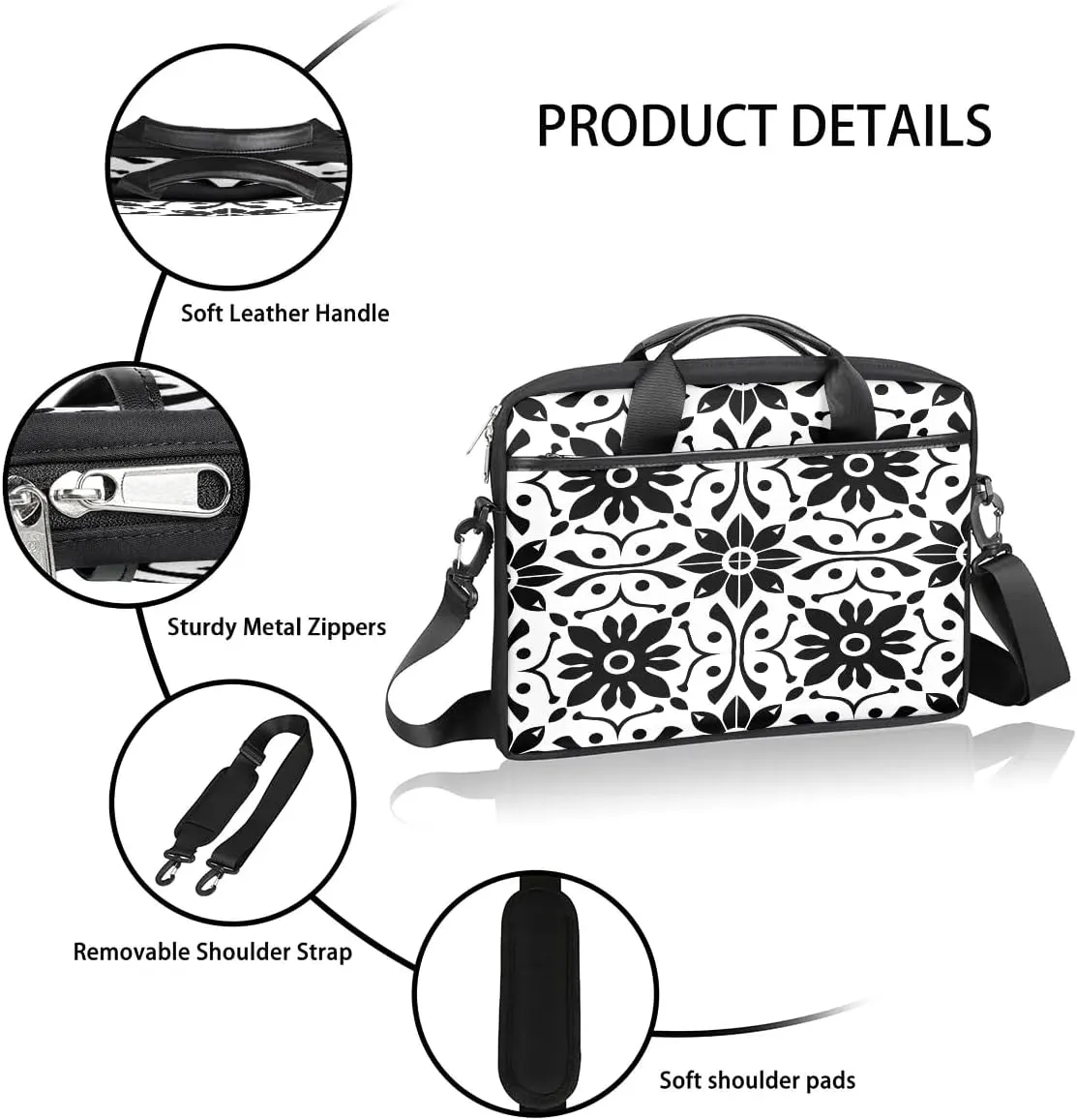 Laptop Shoulder Bag for 13-15 Inch Waterproof Laptop Sleeve Case Bag Slim Computer Carry Case Computer Cases for Laptops