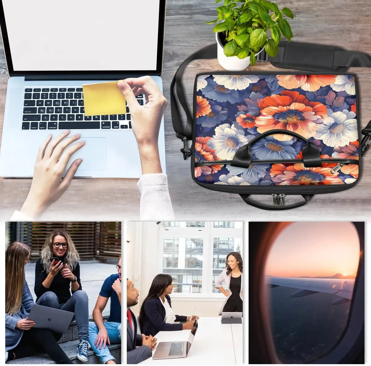 Laptop Shoulder Bag for 13-15 Inch Waterproof Laptop Sleeve Case Bag Slim Computer Carry Case Computer Cases for Laptops
