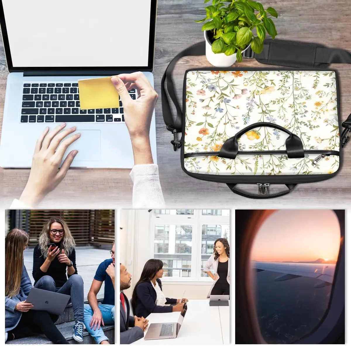 Laptop Shoulder Bag for 13-15 Inch Waterproof Laptop Sleeve Case Bag Slim Computer Carry Case Computer Cases for Laptops