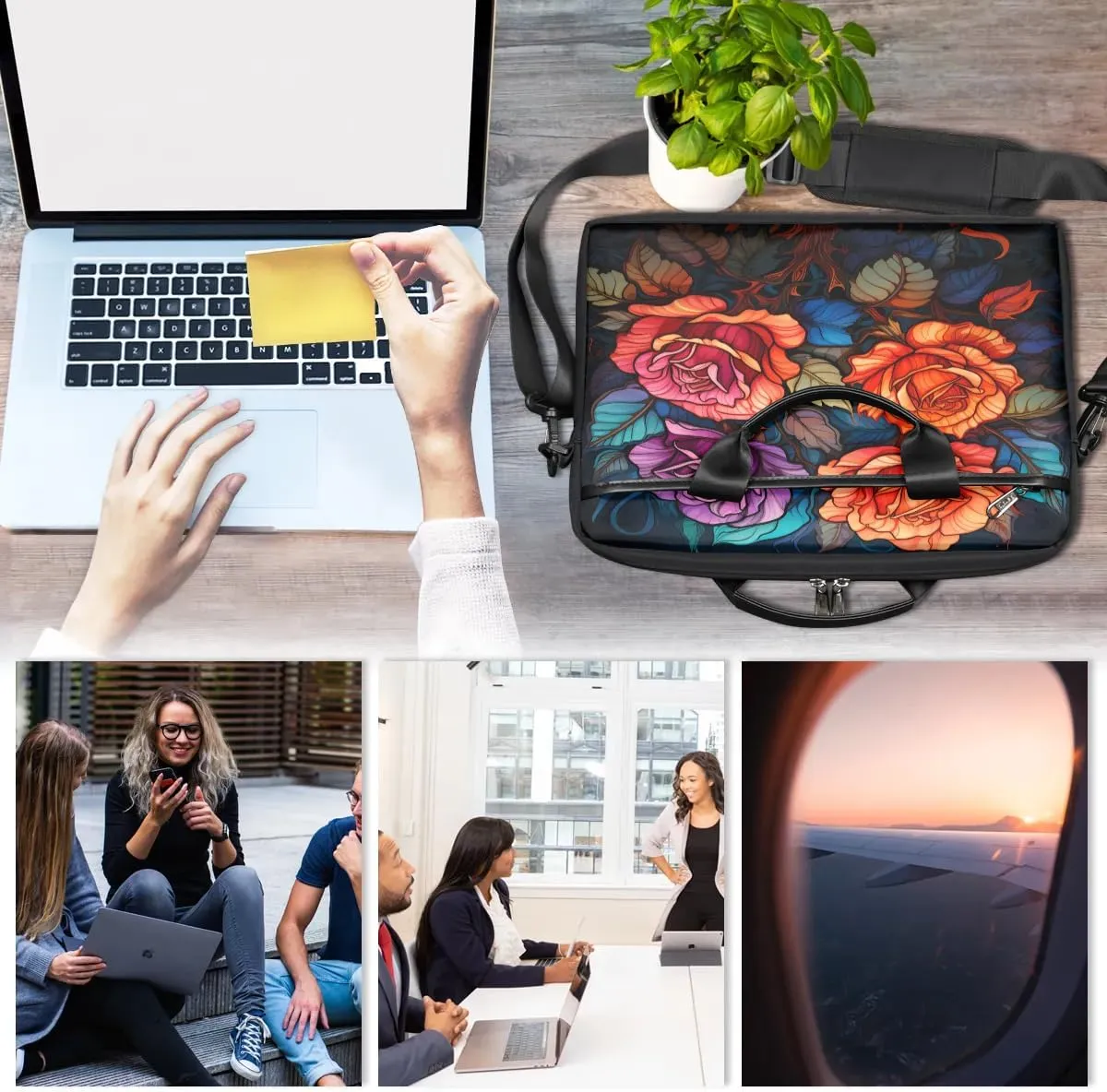 Laptop Shoulder Bag for 13-15 Inch Waterproof Laptop Sleeve Case Bag Slim Computer Carry Case Computer Cases for Laptops