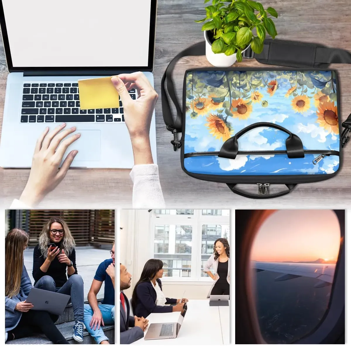 Laptop Shoulder Bag for 13-15 Inch Waterproof Laptop Sleeve Case Bag Slim Computer Carry Case Computer Cases for Laptops