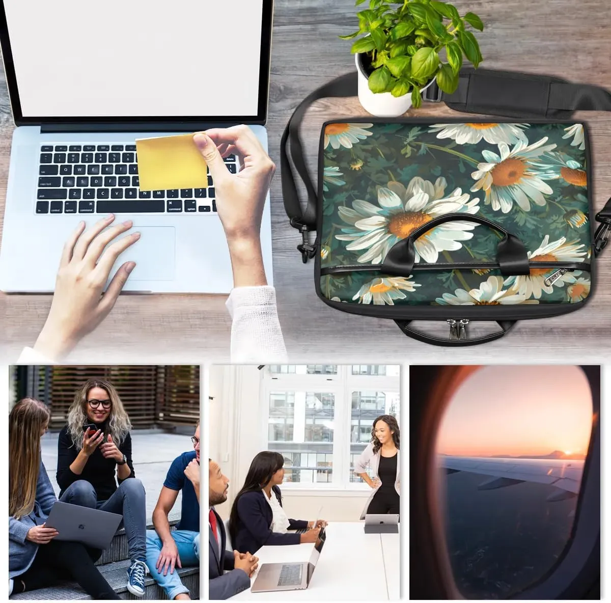 Laptop Shoulder Bag for 13-15 Inch Waterproof Laptop Sleeve Case Bag Slim Computer Carry Case Computer Cases for Laptops