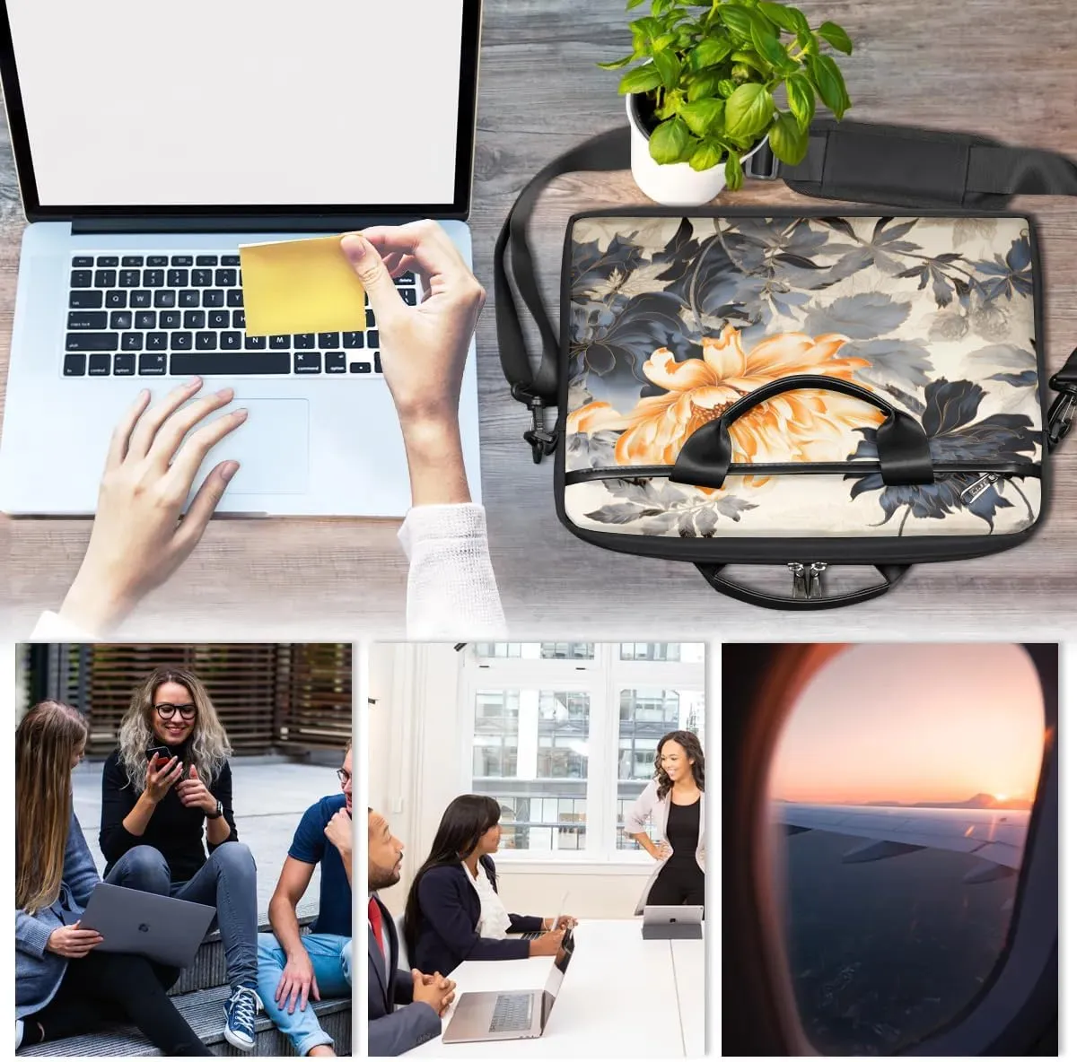 Laptop Shoulder Bag for 13-15 Inch Waterproof Laptop Sleeve Case Bag Slim Computer Carry Case Computer Cases for Laptops