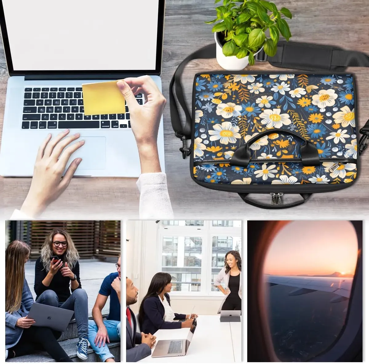 Laptop Shoulder Bag for 13-15 Inch Waterproof Laptop Sleeve Case Bag Slim Computer Carry Case Computer Cases for Laptops