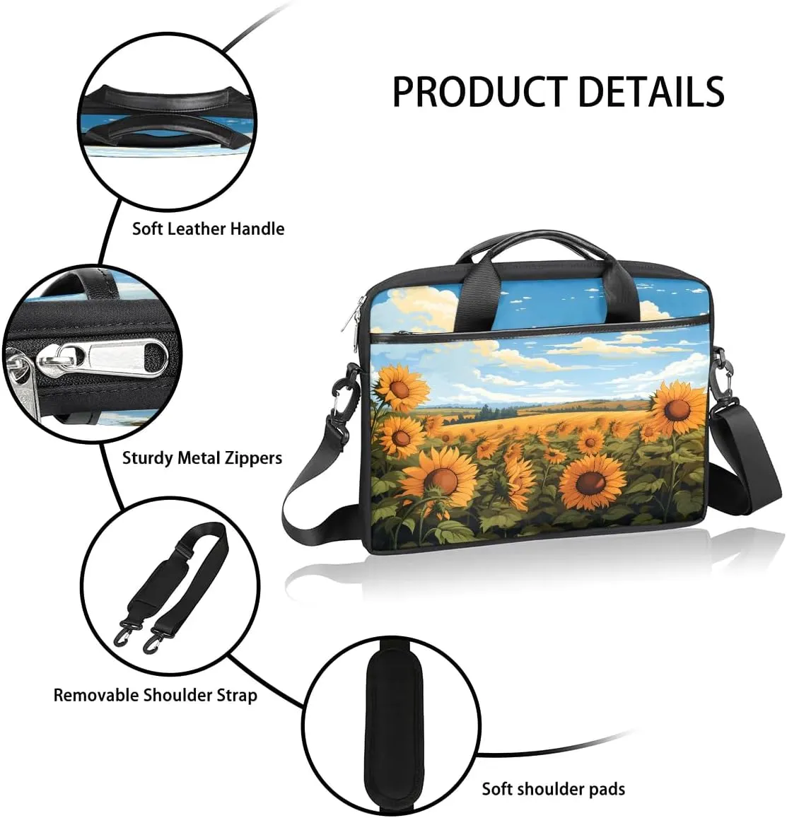 Laptop Shoulder Bag for 13-15 Inch Waterproof Laptop Sleeve Case Bag Slim Computer Carry Case Computer Cases for Laptops