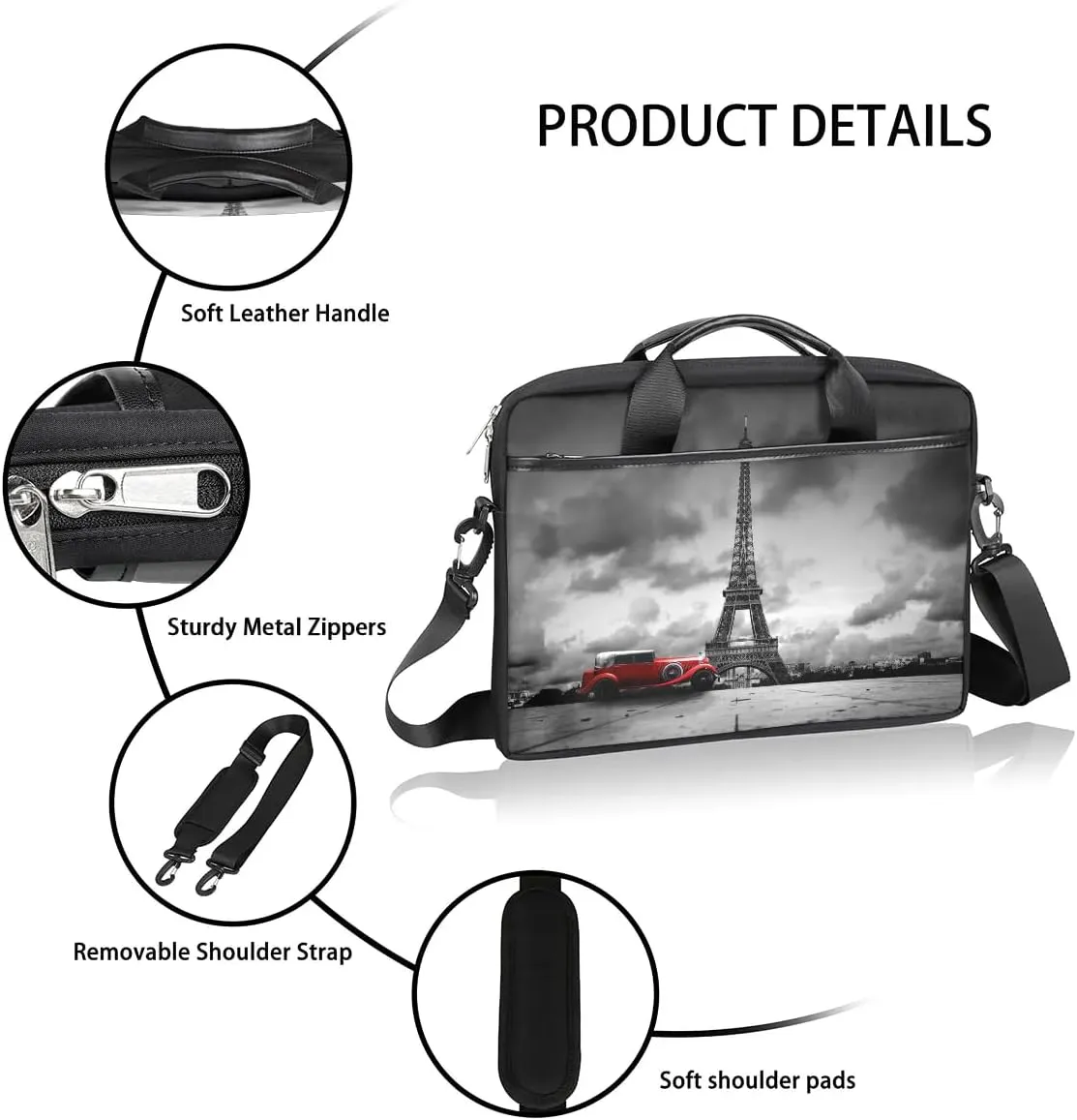 Laptop Shoulder Bag for 13-15 Inch Waterproof Laptop Sleeve Case Bag Slim Computer Carry Case Computer Cases for Laptops