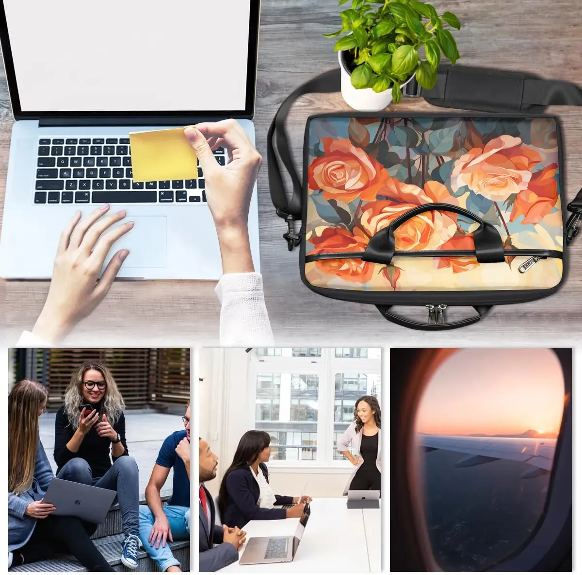 Laptop Shoulder Bag for 13-15 Inch Waterproof Laptop Sleeve Case Bag Slim Computer Carry Case Computer Cases for Laptops
