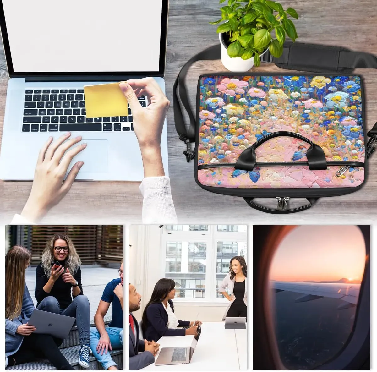 Laptop Shoulder Bag for 13-15 Inch Waterproof Laptop Sleeve Case Bag Slim Computer Carry Case Computer Cases for Laptops