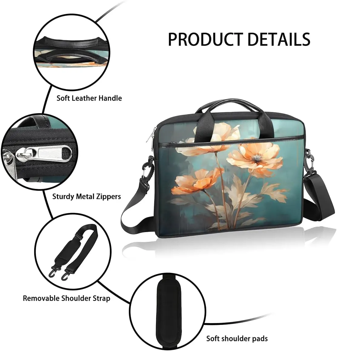 Laptop Shoulder Bag for 13-15 Inch Waterproof Laptop Sleeve Case Bag Slim Computer Carry Case Computer Cases for Laptops