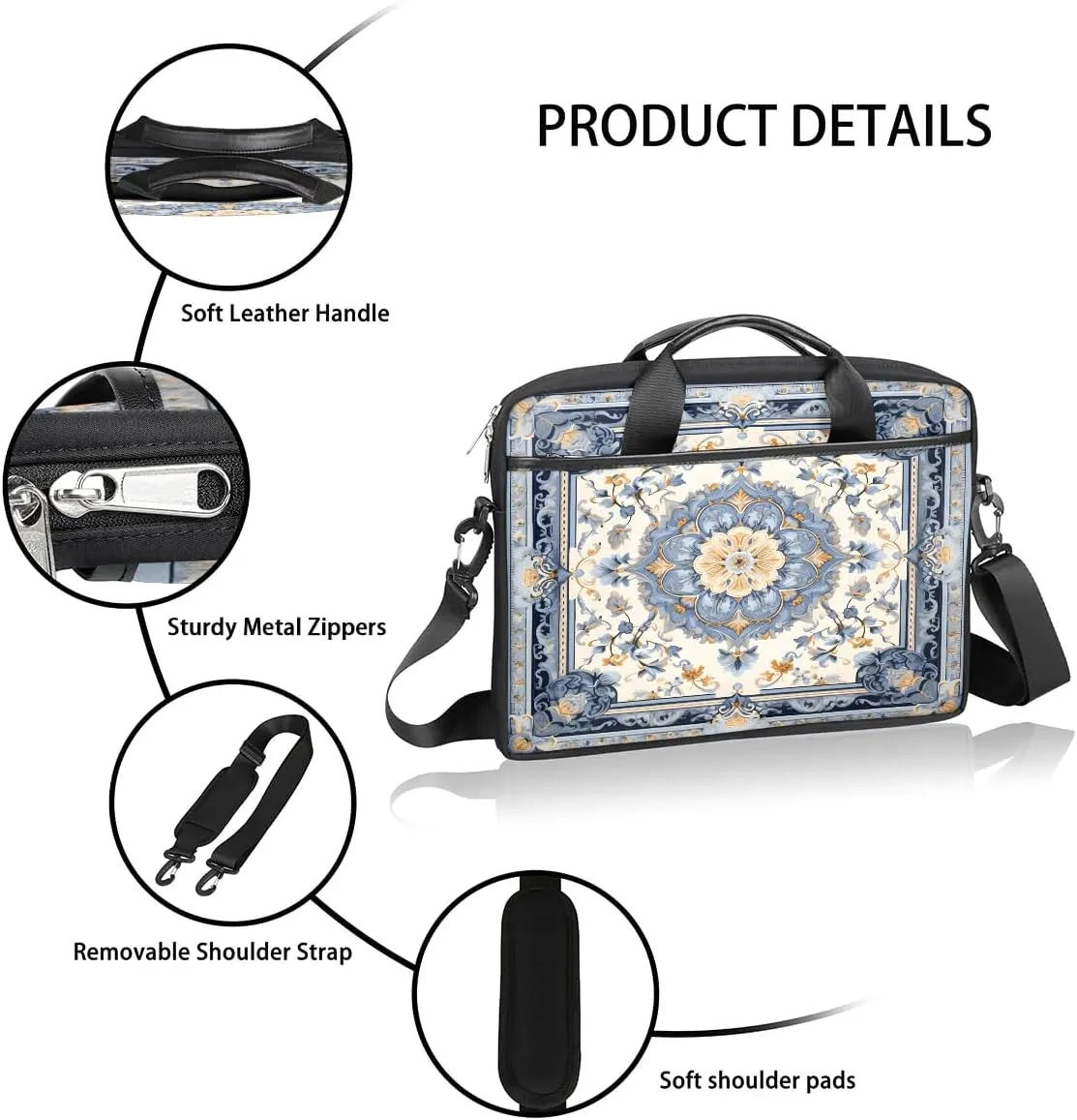 Laptop Shoulder Bag for 13-15 Inch Waterproof Laptop Sleeve Case Bag Slim Computer Carry Case Computer Cases for Laptops