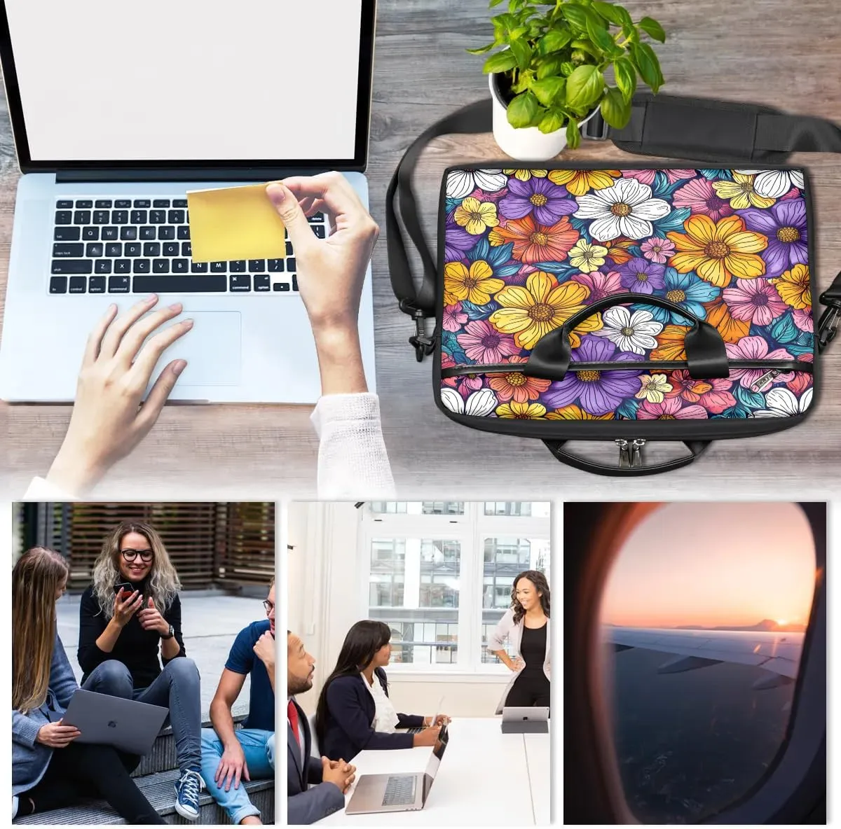 Laptop Shoulder Bag for 13-15 Inch Waterproof Laptop Sleeve Case Bag Slim Computer Carry Case Computer Cases for Laptops