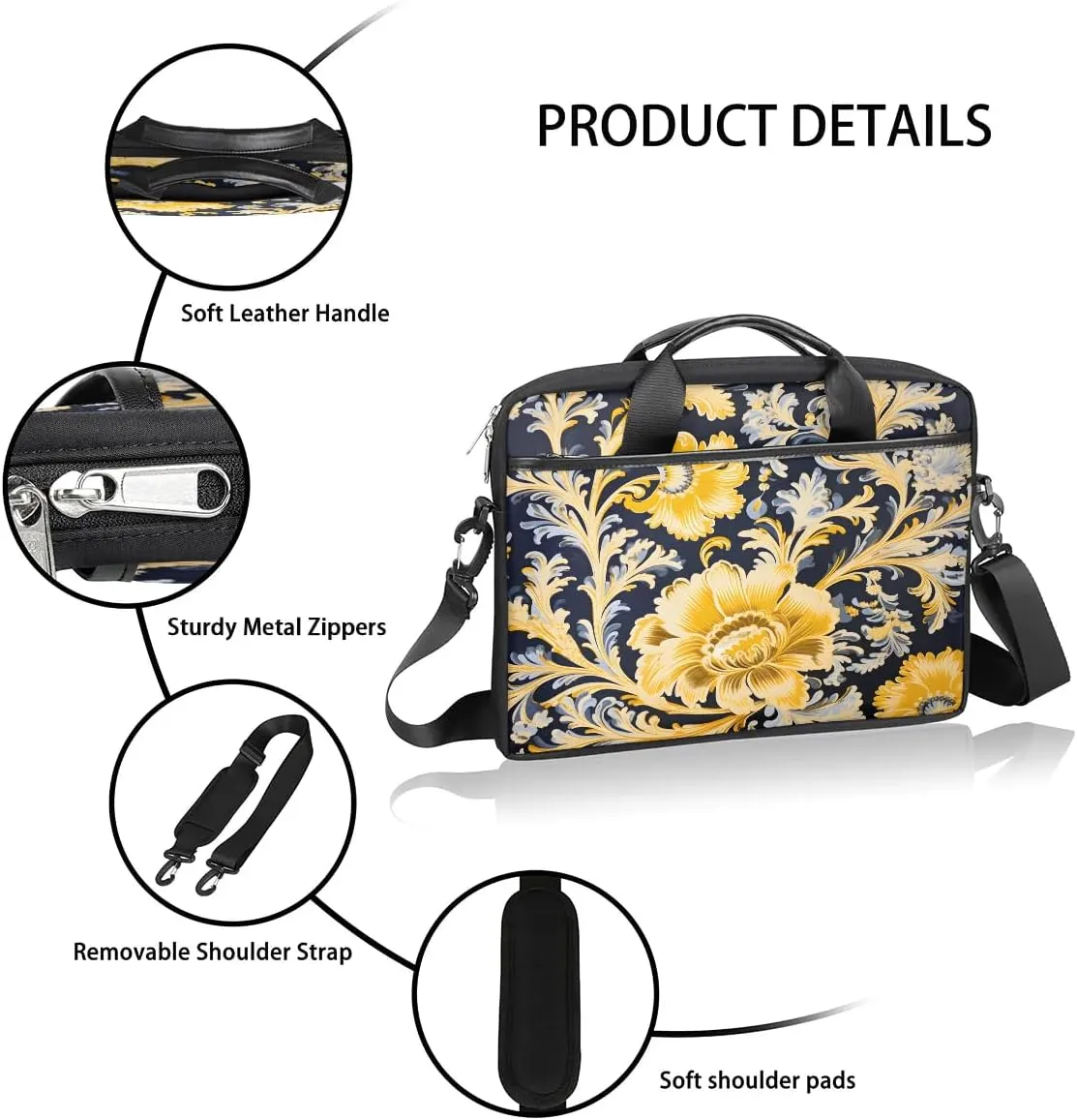 Laptop Shoulder Bag for 13-15 Inch Waterproof Laptop Sleeve Case Bag Slim Computer Carry Case Computer Cases for Laptops