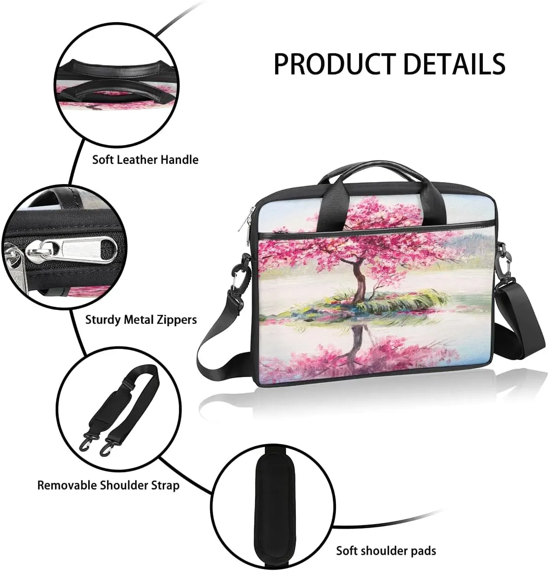 Laptop Shoulder Bag for 13-15 Inch Waterproof Laptop Sleeve Case Bag Slim Computer Carry Case Computer Cases for Laptops