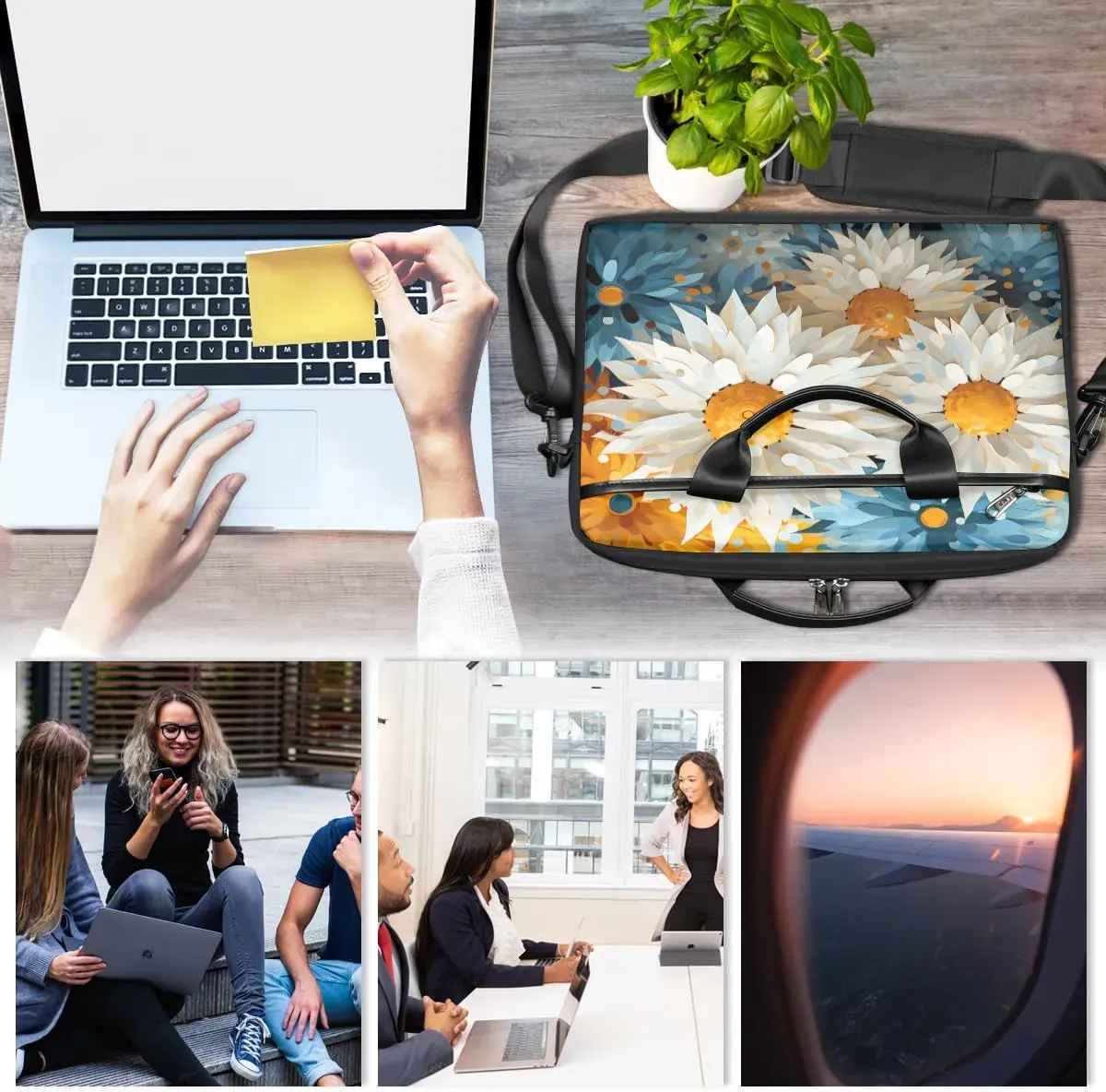 Laptop Shoulder Bag for 13-15 Inch Waterproof Laptop Sleeve Case Bag Slim Computer Carry Case Computer Cases for Laptops