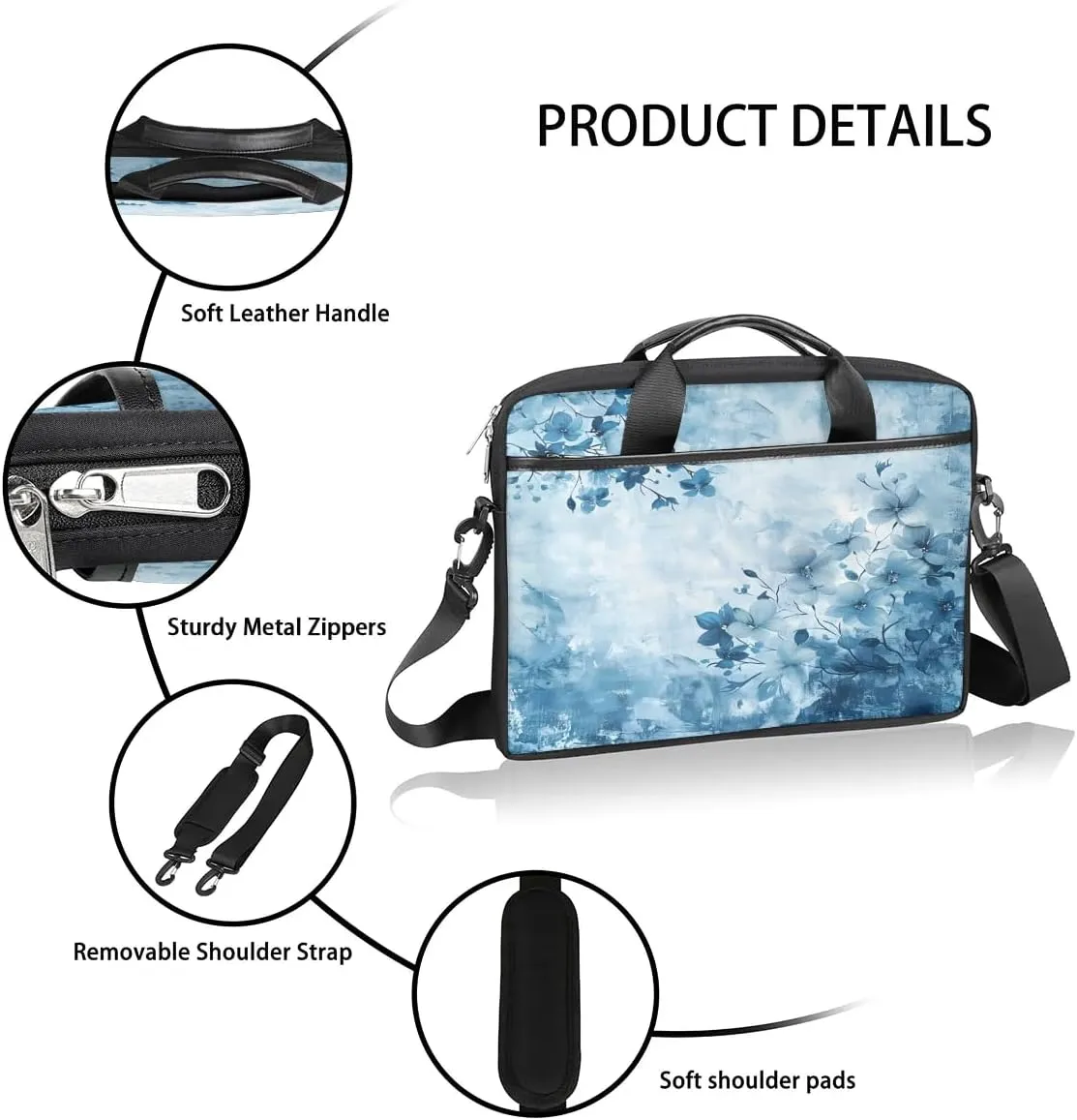 Laptop Shoulder Bag for 13-15 Inch Waterproof Laptop Sleeve Case Bag Slim Computer Carry Case Computer Cases for Laptops