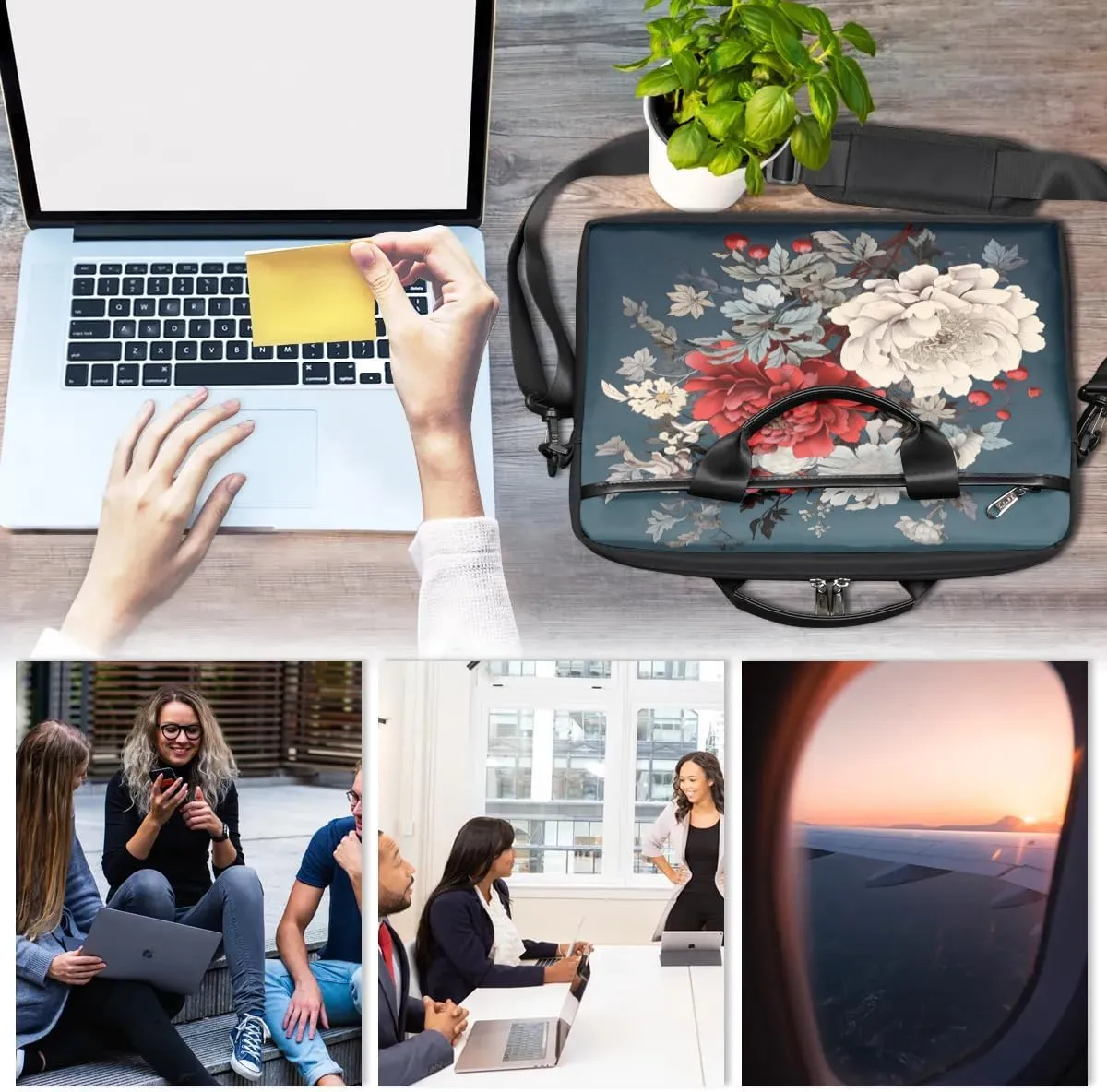 Laptop Shoulder Bag for 13-15 Inch Waterproof Laptop Sleeve Case Bag Slim Computer Carry Case Computer Cases for Laptops