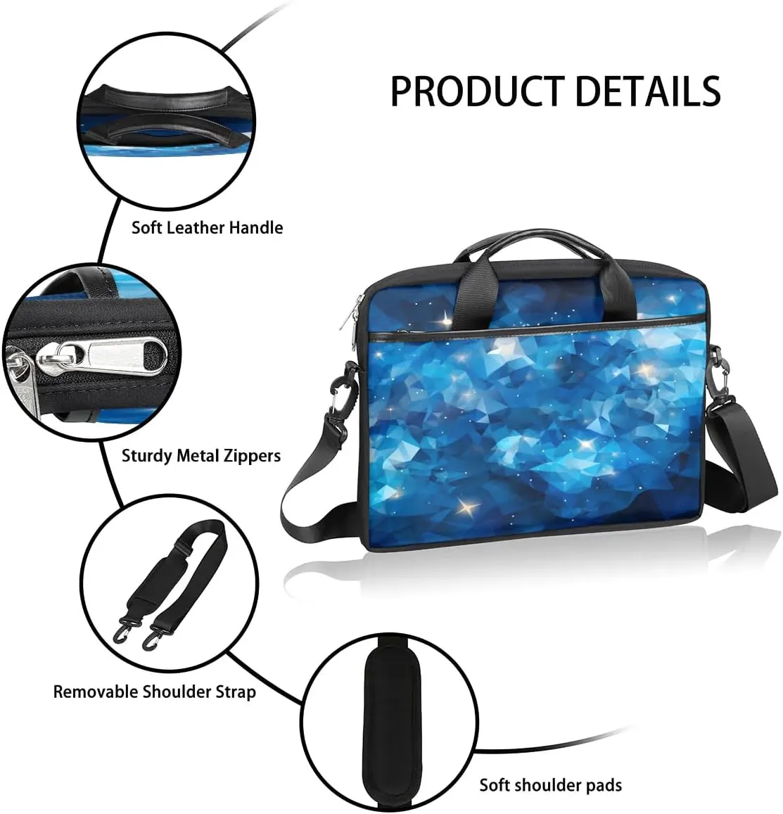 Laptop Shoulder Bag for 13-15 Inch Waterproof Laptop Sleeve Case Bag Slim Computer Carry Case Computer Cases for Laptops