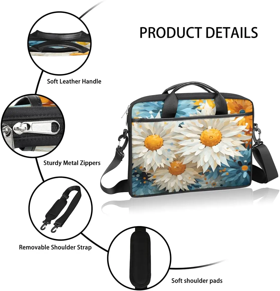 Laptop Shoulder Bag for 13-15 Inch Waterproof Laptop Sleeve Case Bag Slim Computer Carry Case Computer Cases for Laptops
