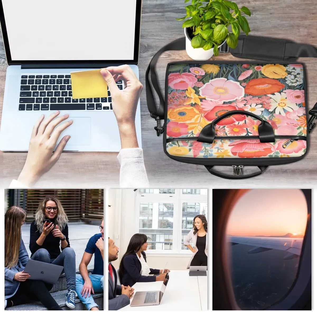 Laptop Shoulder Bag for 13-15 Inch Waterproof Laptop Sleeve Case Bag Slim Computer Carry Case Computer Cases for Laptops