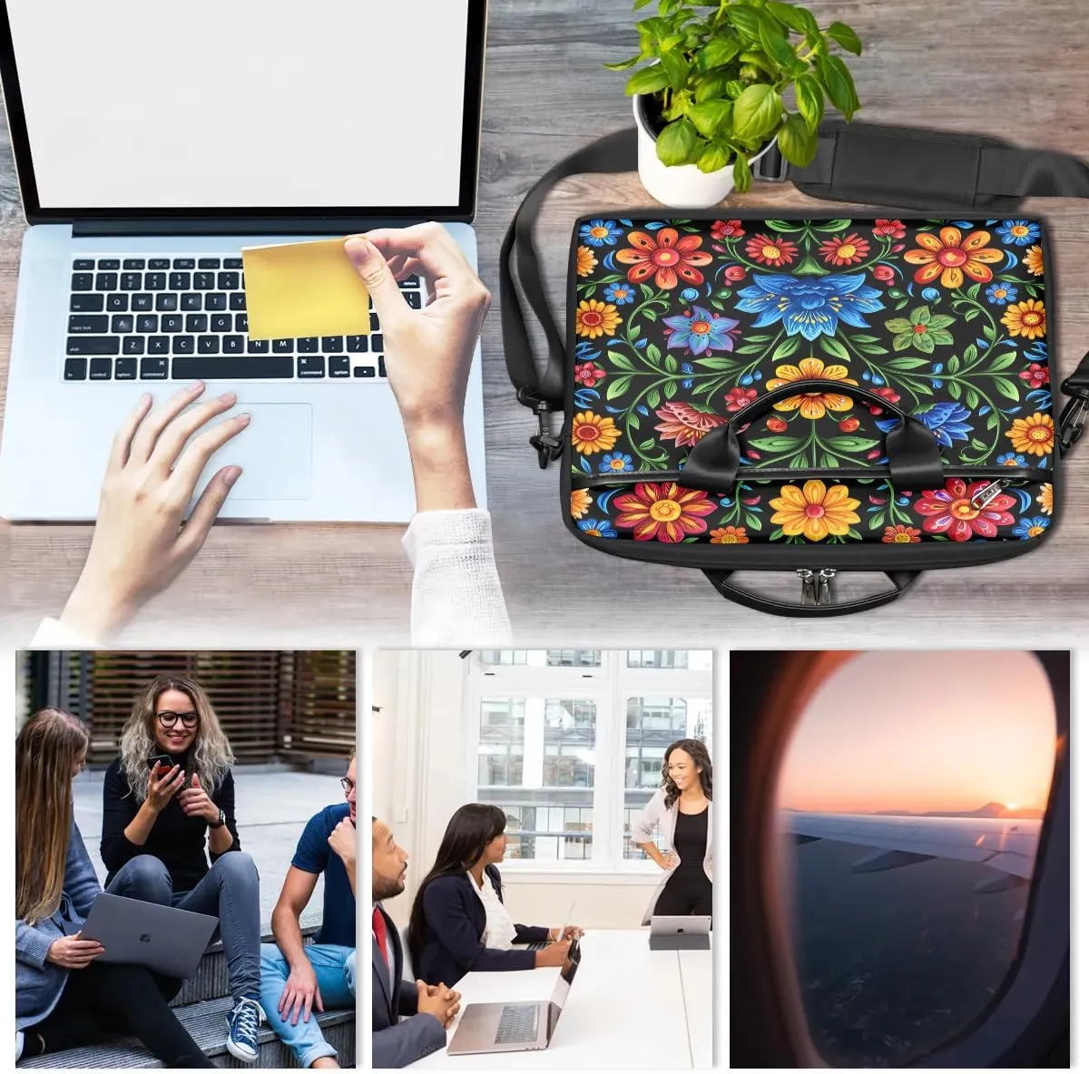 Laptop Shoulder Bag for 13-15 Inch Waterproof Laptop Sleeve Case Bag Slim Computer Carry Case Computer Cases for Laptops