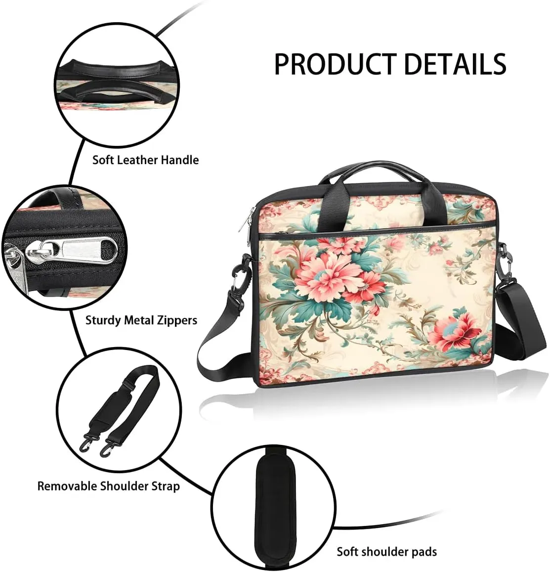 Laptop Shoulder Bag for 13-15 Inch Waterproof Laptop Sleeve Case Bag Slim Computer Carry Case Computer Cases for Laptops