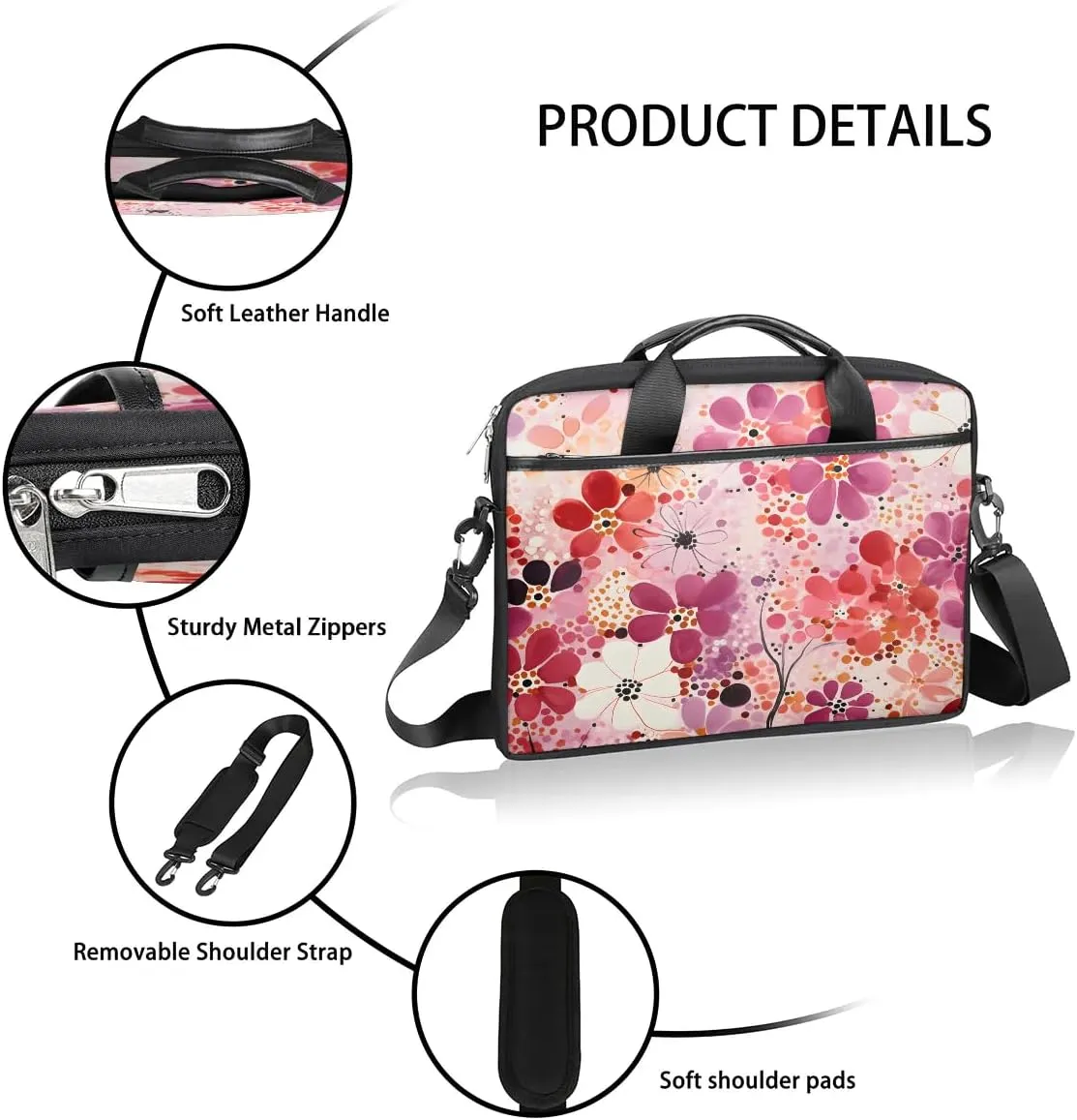 Laptop Shoulder Bag for 13-15 Inch Waterproof Laptop Sleeve Case Bag Slim Computer Carry Case Computer Cases for Laptops