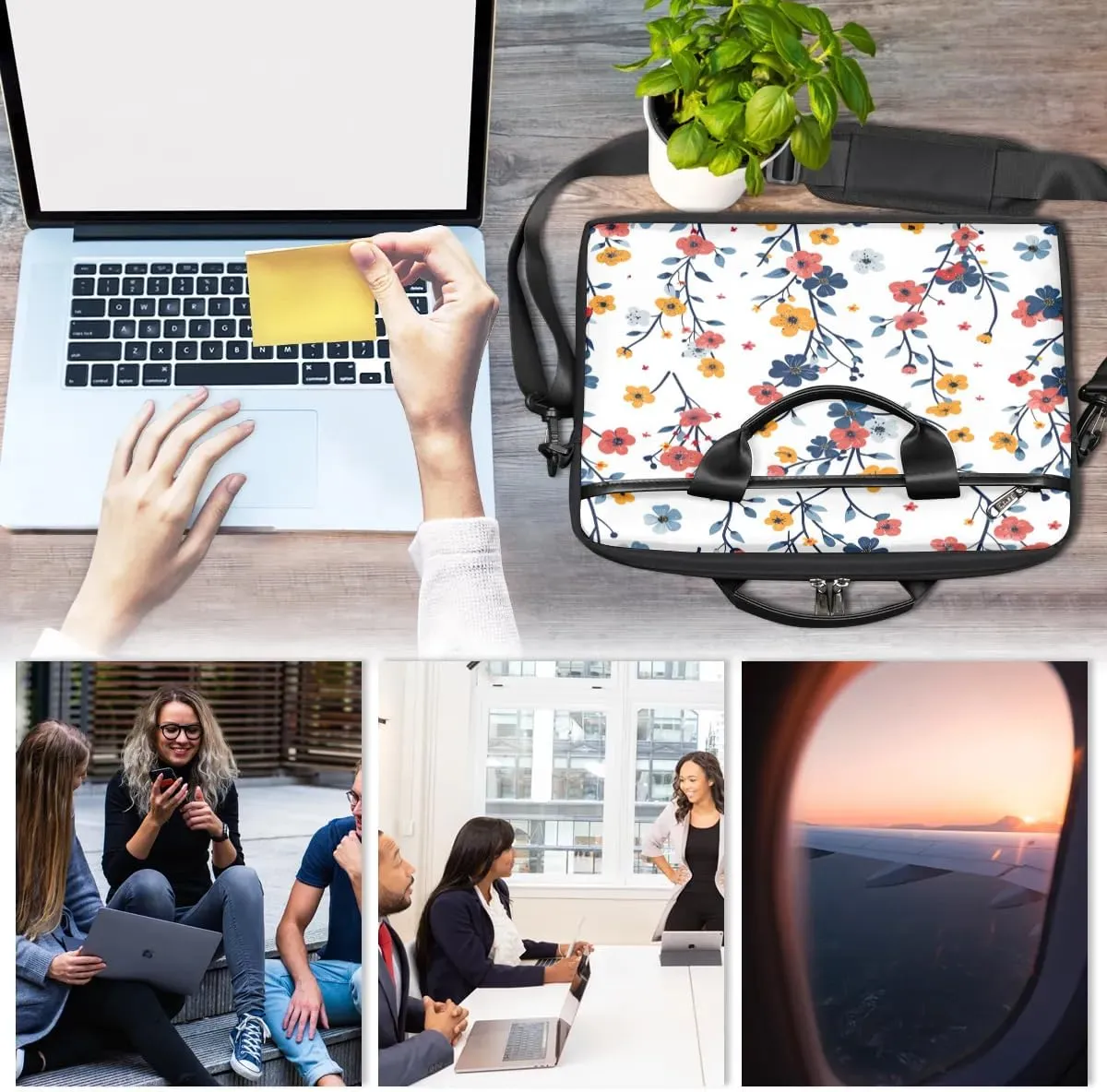Laptop Shoulder Bag for 13-15 Inch Waterproof Laptop Sleeve Case Bag Slim Computer Carry Case Computer Cases for Laptops