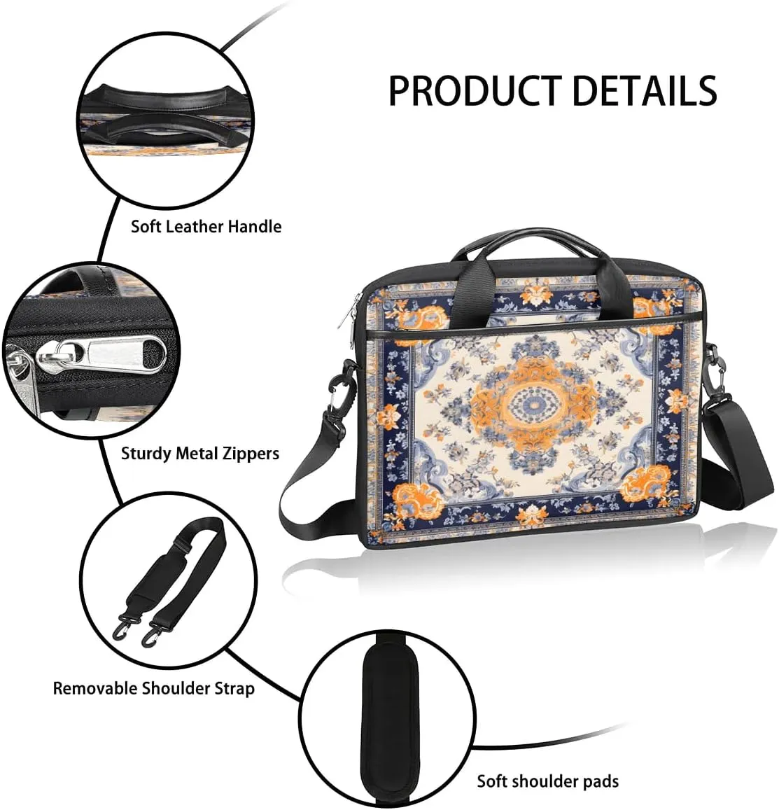 Laptop Shoulder Bag for 13-15 Inch Waterproof Laptop Sleeve Case Bag Slim Computer Carry Case Computer Cases for Laptops