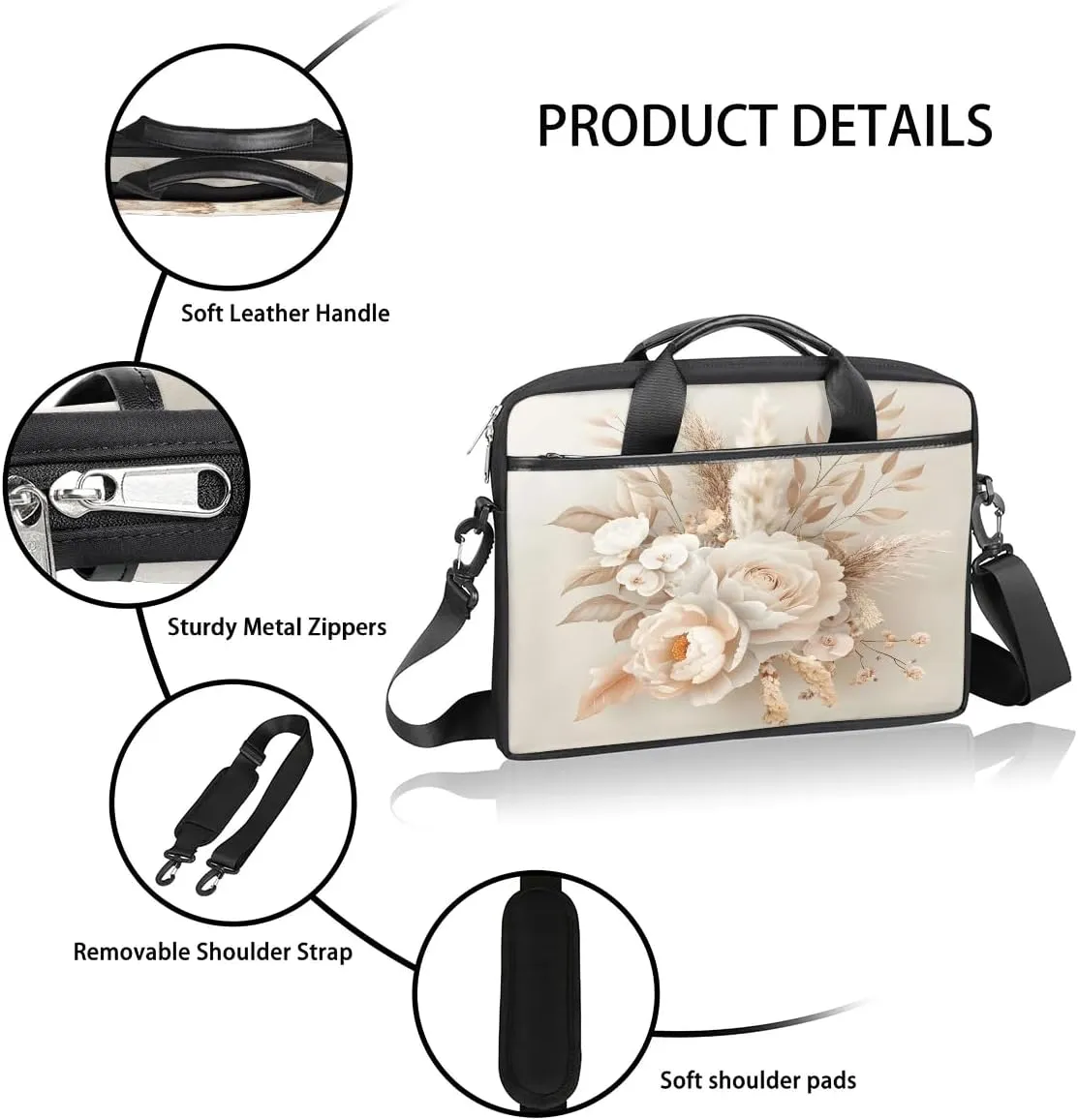 Laptop Shoulder Bag for 13-15 Inch Waterproof Laptop Sleeve Case Bag Slim Computer Carry Case Computer Cases for Laptops
