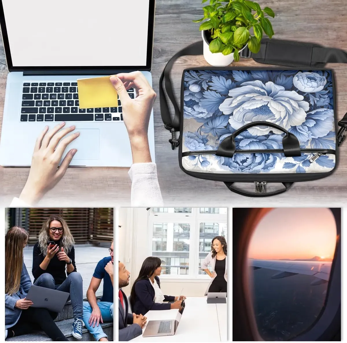 Laptop Shoulder Bag for 13-15 Inch Waterproof Laptop Sleeve Case Bag Slim Computer Carry Case Computer Cases for Laptops