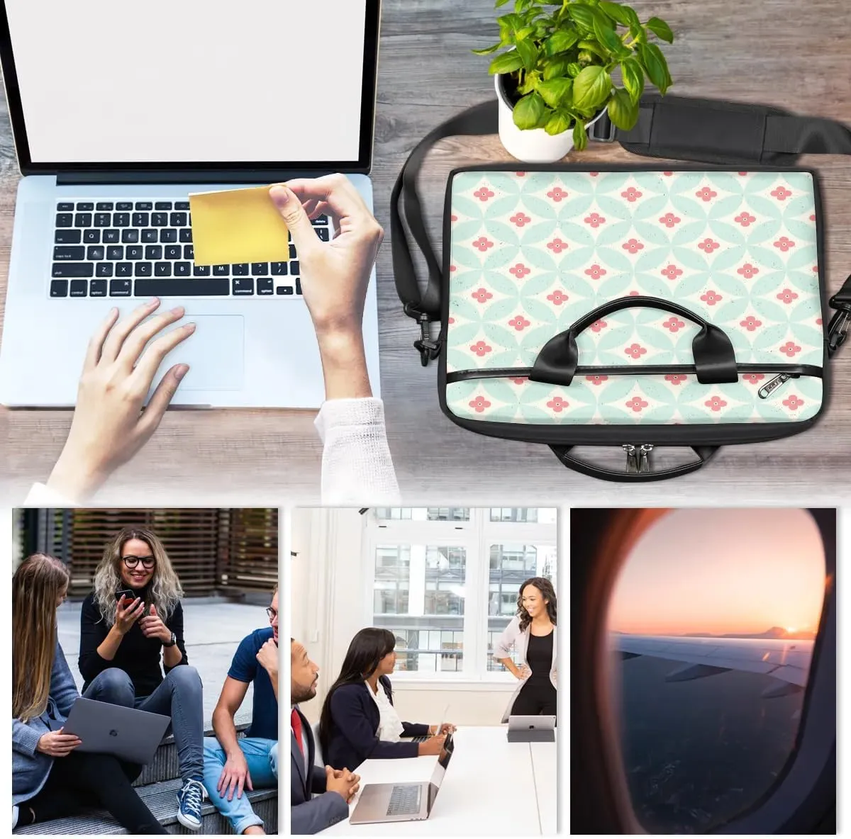 Laptop Shoulder Bag for 13-15 Inch Waterproof Laptop Sleeve Case Bag Slim Computer Carry Case Computer Cases for Laptops