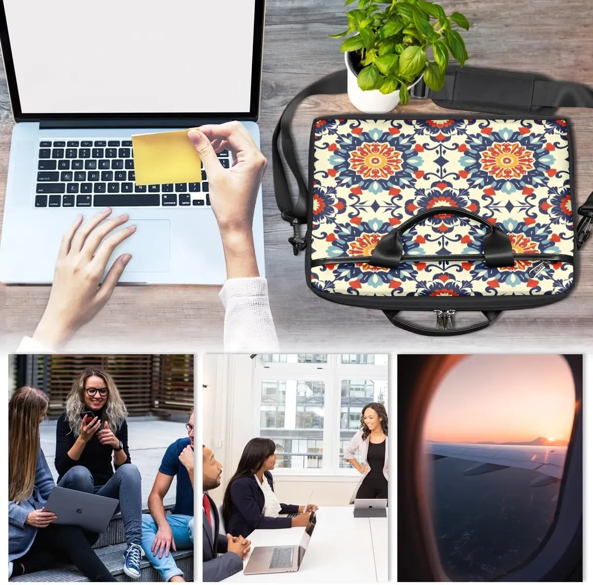 Laptop Shoulder Bag for 13-15 Inch Waterproof Laptop Sleeve Case Bag Slim Computer Carry Case Computer Cases for Laptops