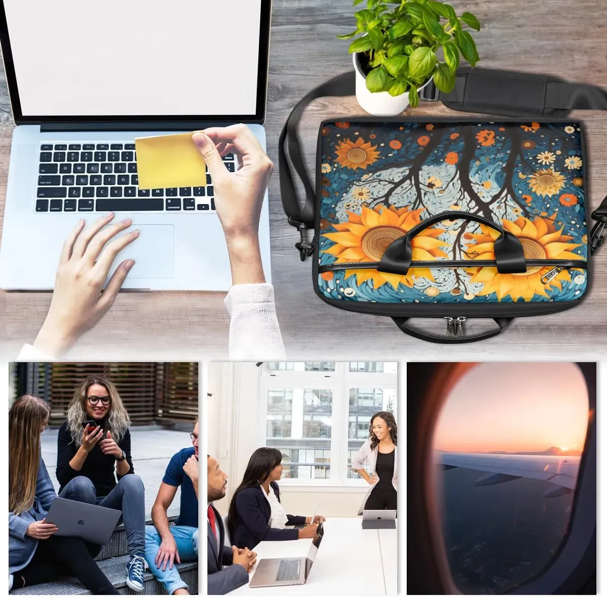 Laptop Shoulder Bag for 13-15 Inch Waterproof Laptop Sleeve Case Bag Slim Computer Carry Case Computer Cases for Laptops