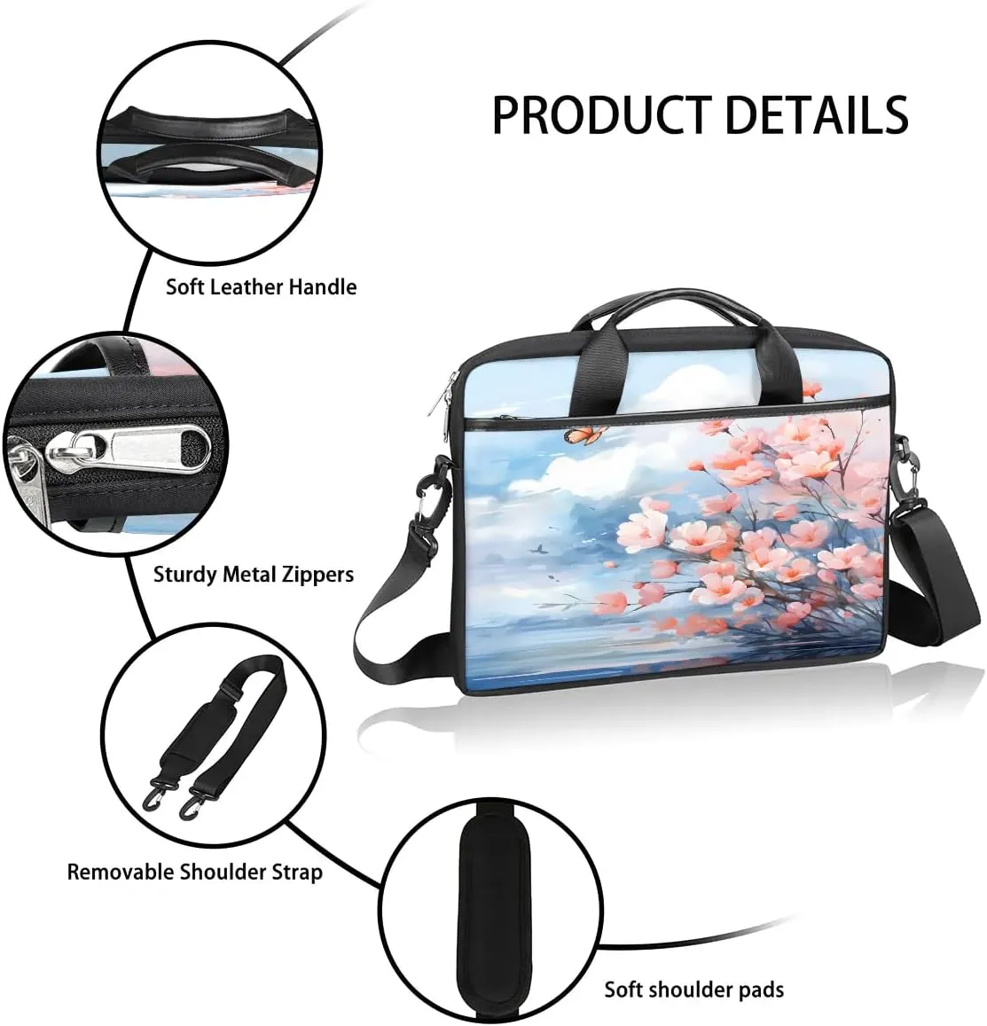 Laptop Shoulder Bag for 13-15 Inch Waterproof Laptop Sleeve Case Bag Slim Computer Carry Case Computer Cases for Laptops