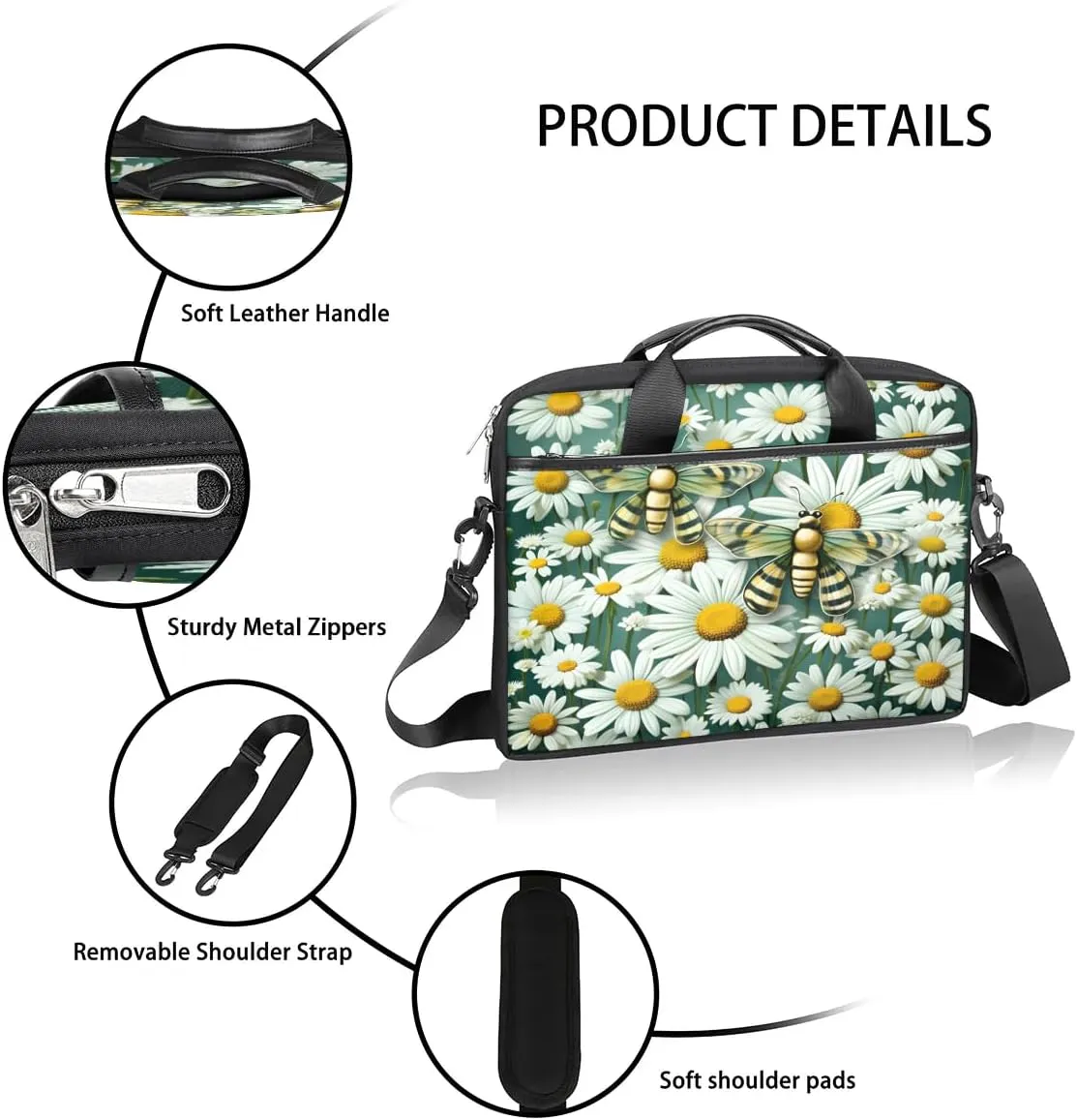 Laptop Shoulder Bag for 13-15 Inch Waterproof Laptop Sleeve Case Bag Slim Computer Carry Case Computer Cases for Laptops