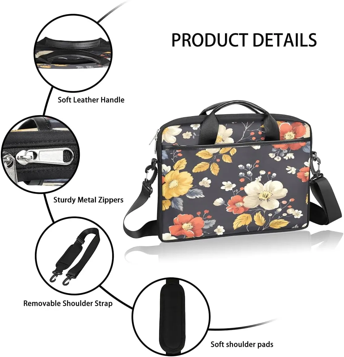 Laptop Shoulder Bag for 13-15 Inch Waterproof Laptop Sleeve Case Bag Slim Computer Carry Case Computer Cases for Laptops