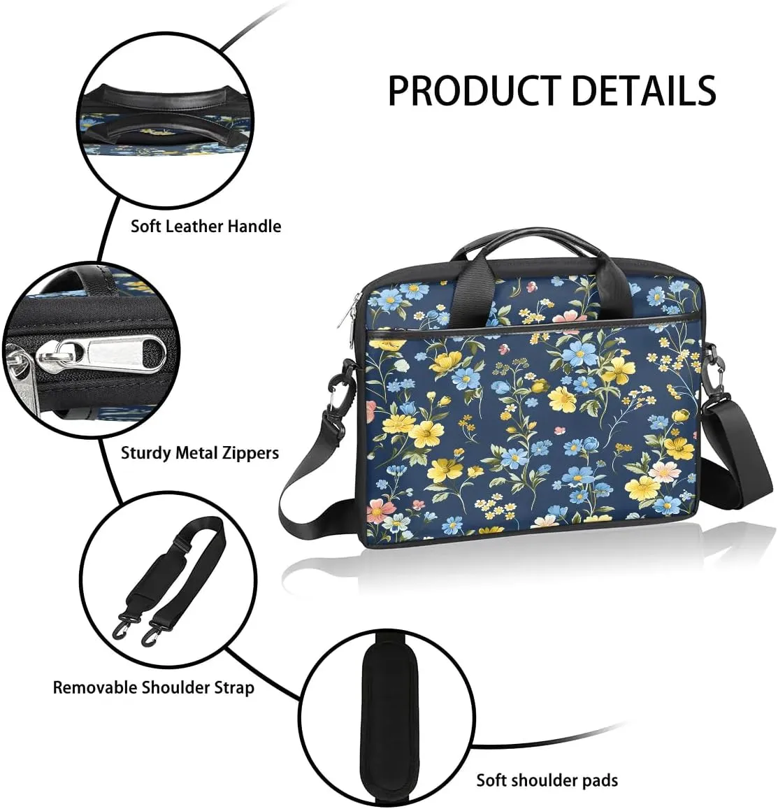 Laptop Shoulder Bag for 13-15 Inch Waterproof Laptop Sleeve Case Bag Slim Computer Carry Case Computer Cases for Laptops