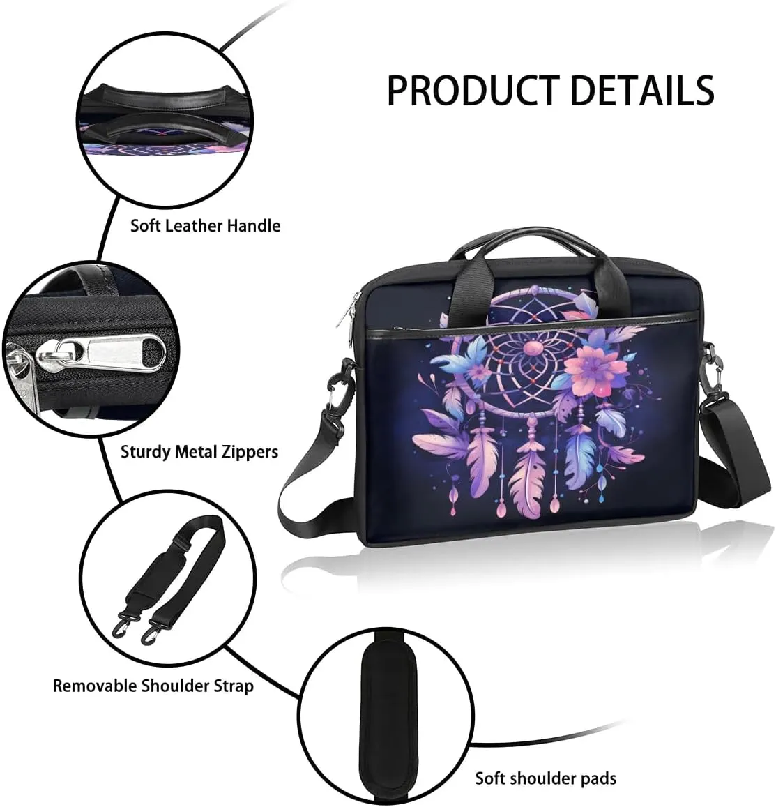 Laptop Shoulder Bag for 13-15 Inch Waterproof Laptop Sleeve Case Bag Slim Computer Carry Case Computer Cases for Laptops