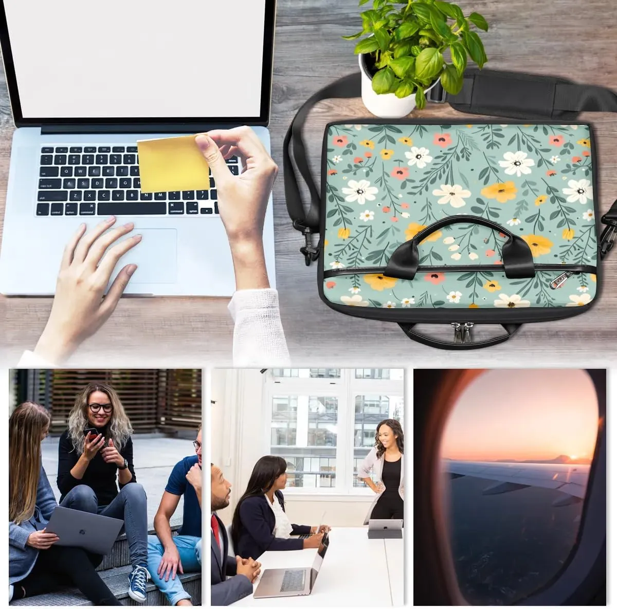 Laptop Shoulder Bag for 13-15 Inch Waterproof Laptop Sleeve Case Bag Slim Computer Carry Case Computer Cases for Laptops