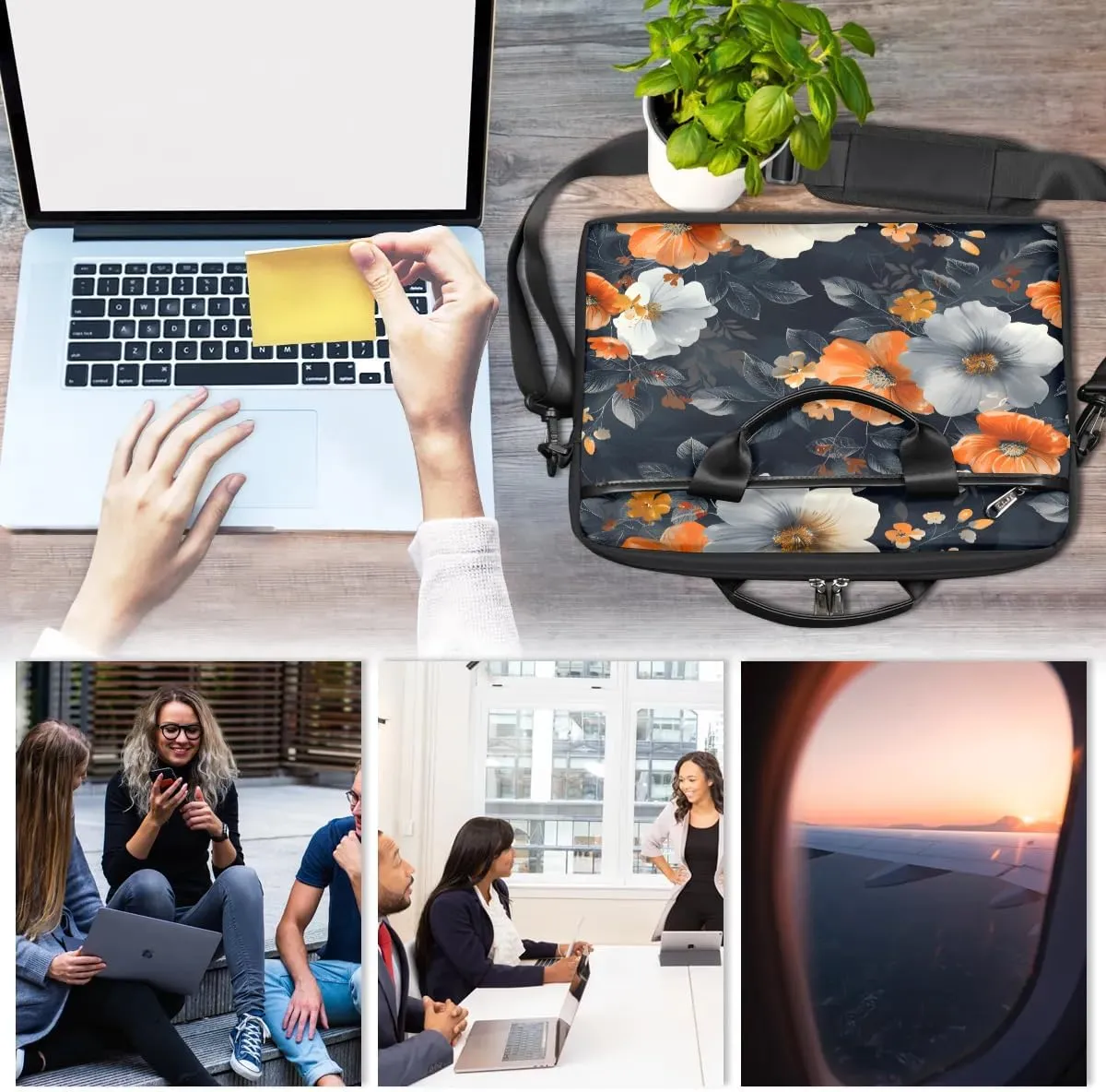 Laptop Shoulder Bag for 13-15 Inch Waterproof Laptop Sleeve Case Bag Slim Computer Carry Case Computer Cases for Laptops