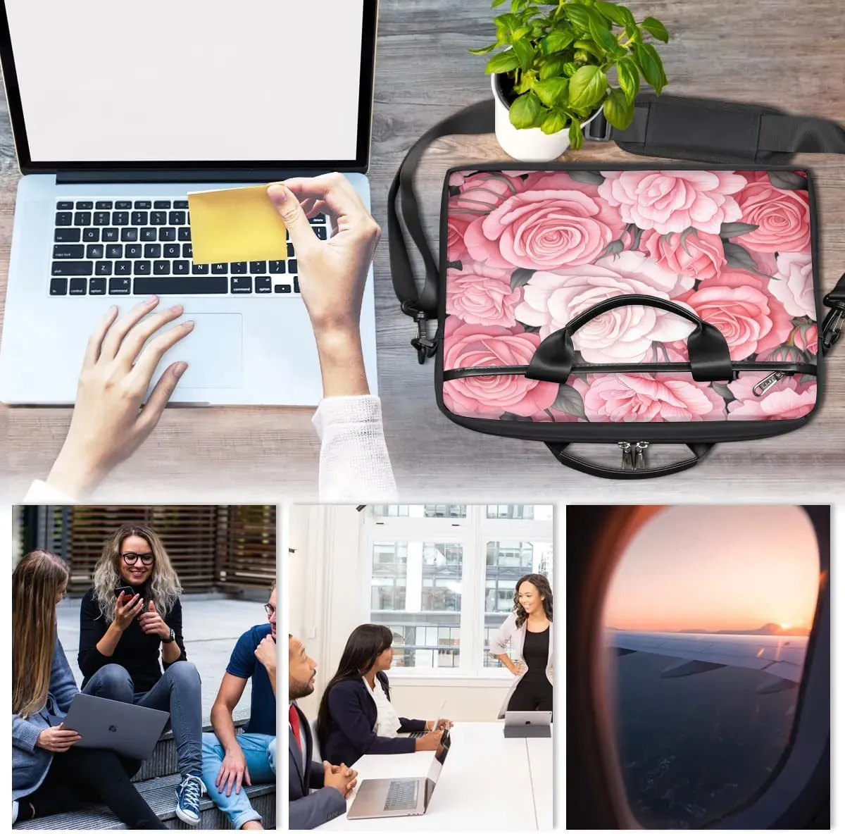 Laptop Shoulder Bag for 13-15 Inch Waterproof Laptop Sleeve Case Bag Slim Computer Carry Case Computer Cases for Laptops