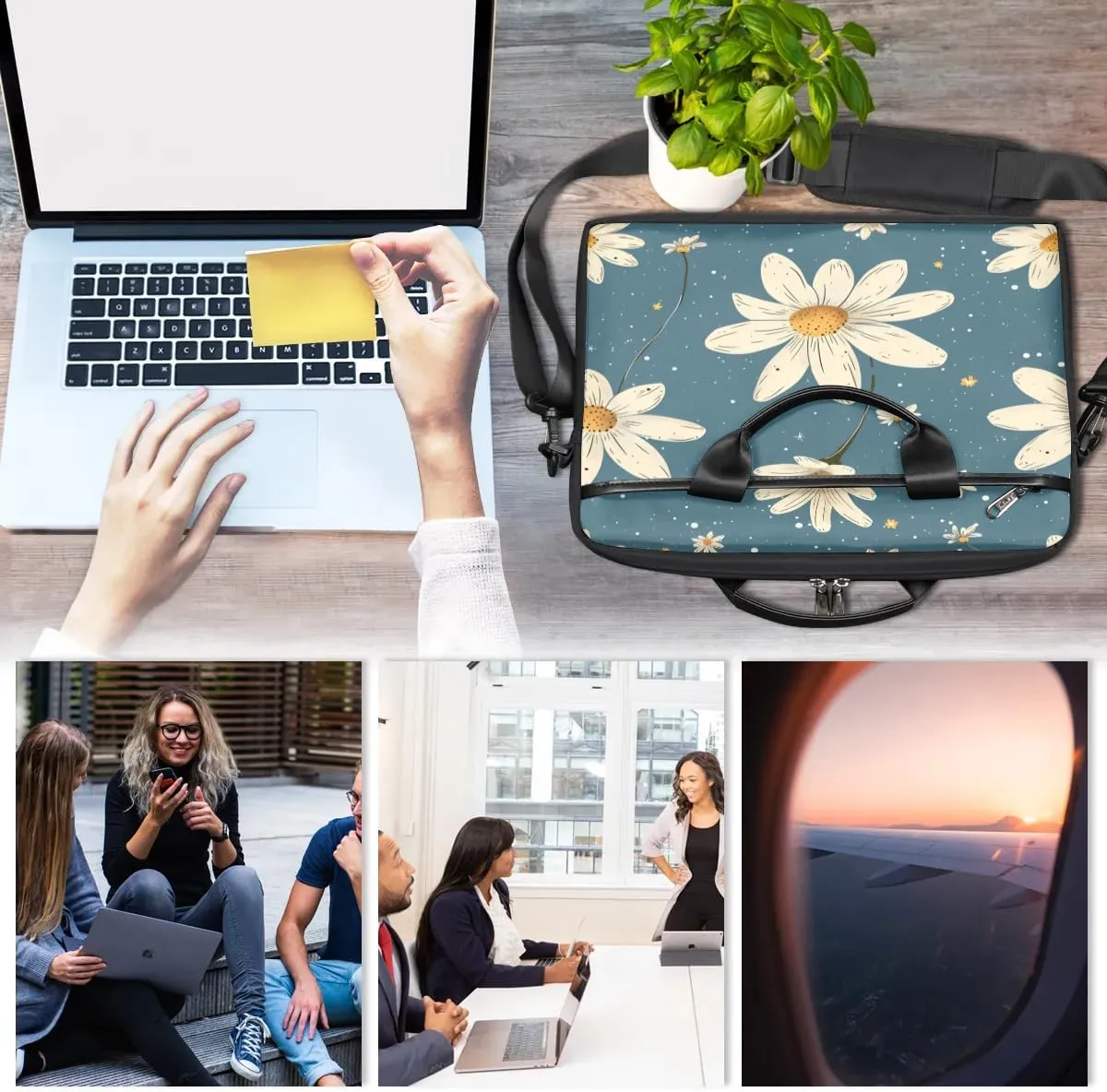 Laptop Shoulder Bag for 13-15 Inch Waterproof Laptop Sleeve Case Bag Slim Computer Carry Case Computer Cases for Laptops