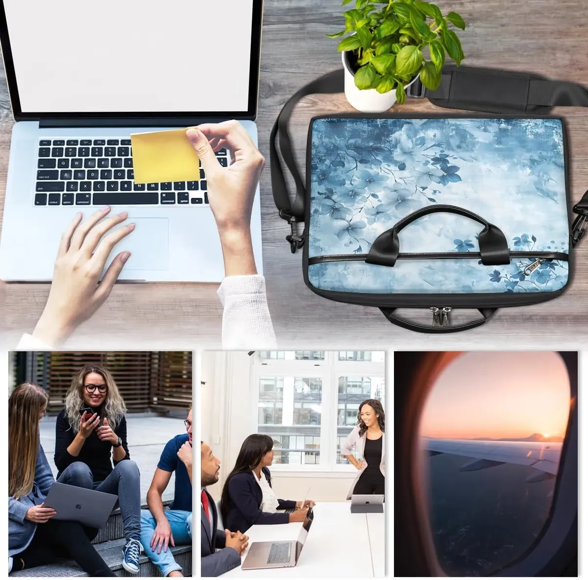 Laptop Shoulder Bag for 13-15 Inch Waterproof Laptop Sleeve Case Bag Slim Computer Carry Case Computer Cases for Laptops