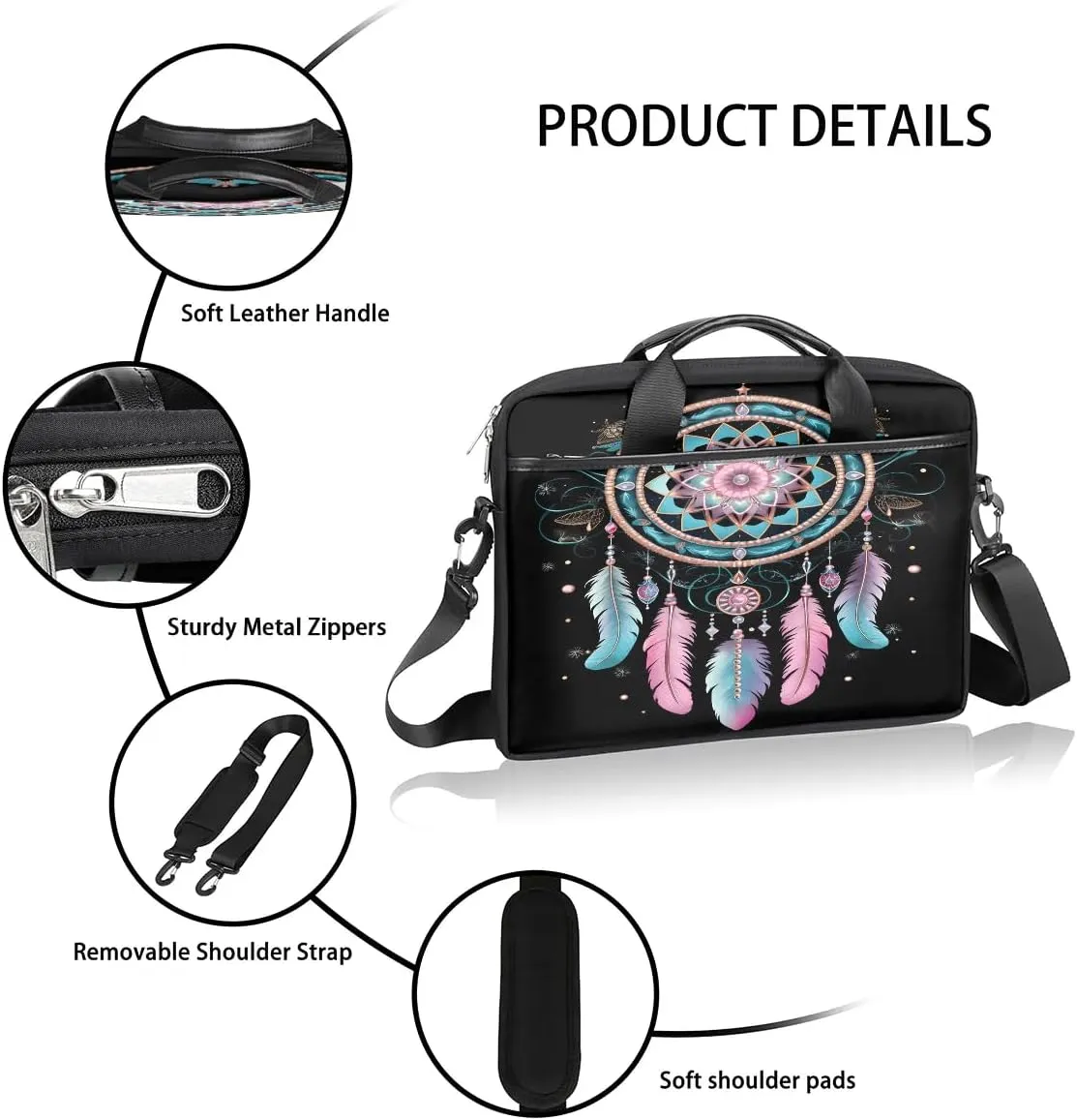 Laptop Shoulder Bag for 13-15 Inch Waterproof Laptop Sleeve Case Bag Slim Computer Carry Case Computer Cases for Laptops